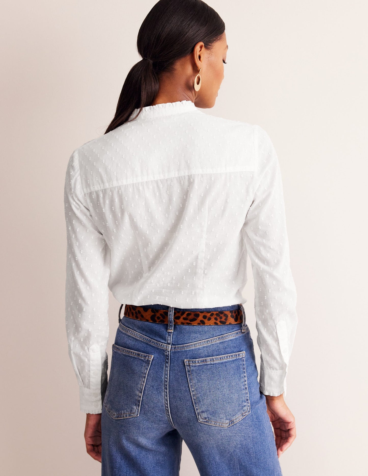 Phoebe Cotton Shirt-White Dobby