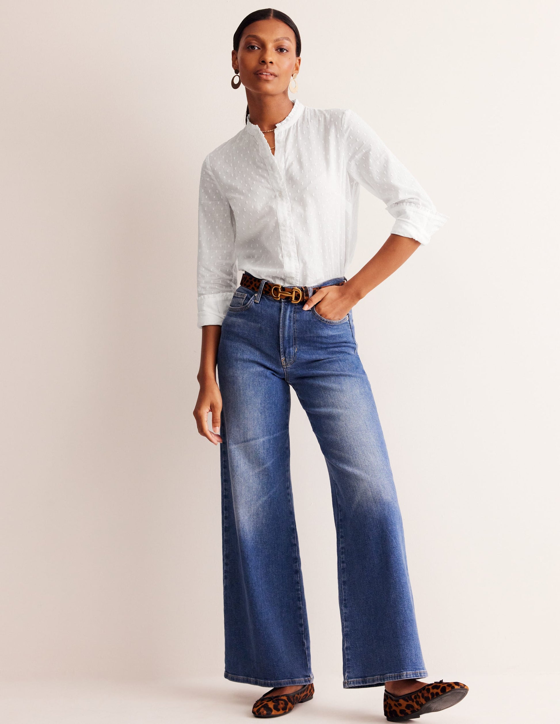 Phoebe Cotton Shirt-White Dobby-4