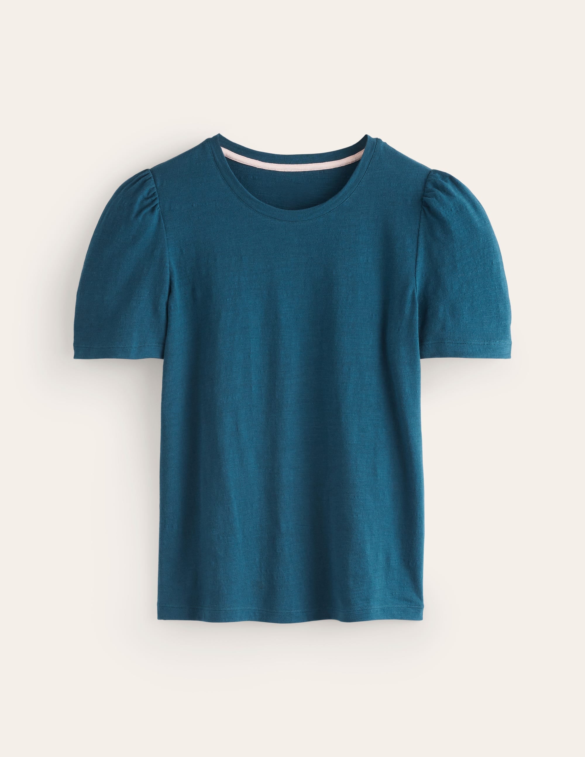 Cotton Puff Sleeve T-Shirt-Harbour Blue - Image 5