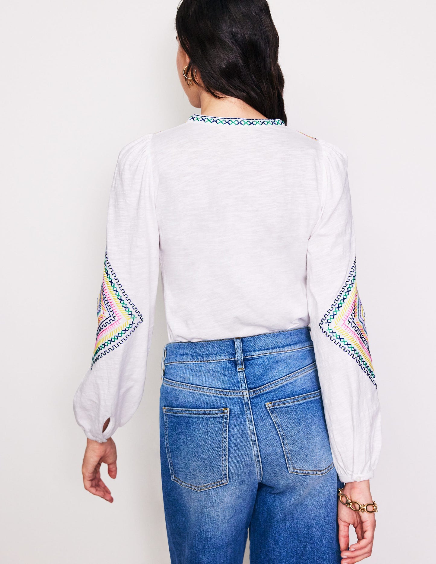 Marina Embroidered Shirt-White