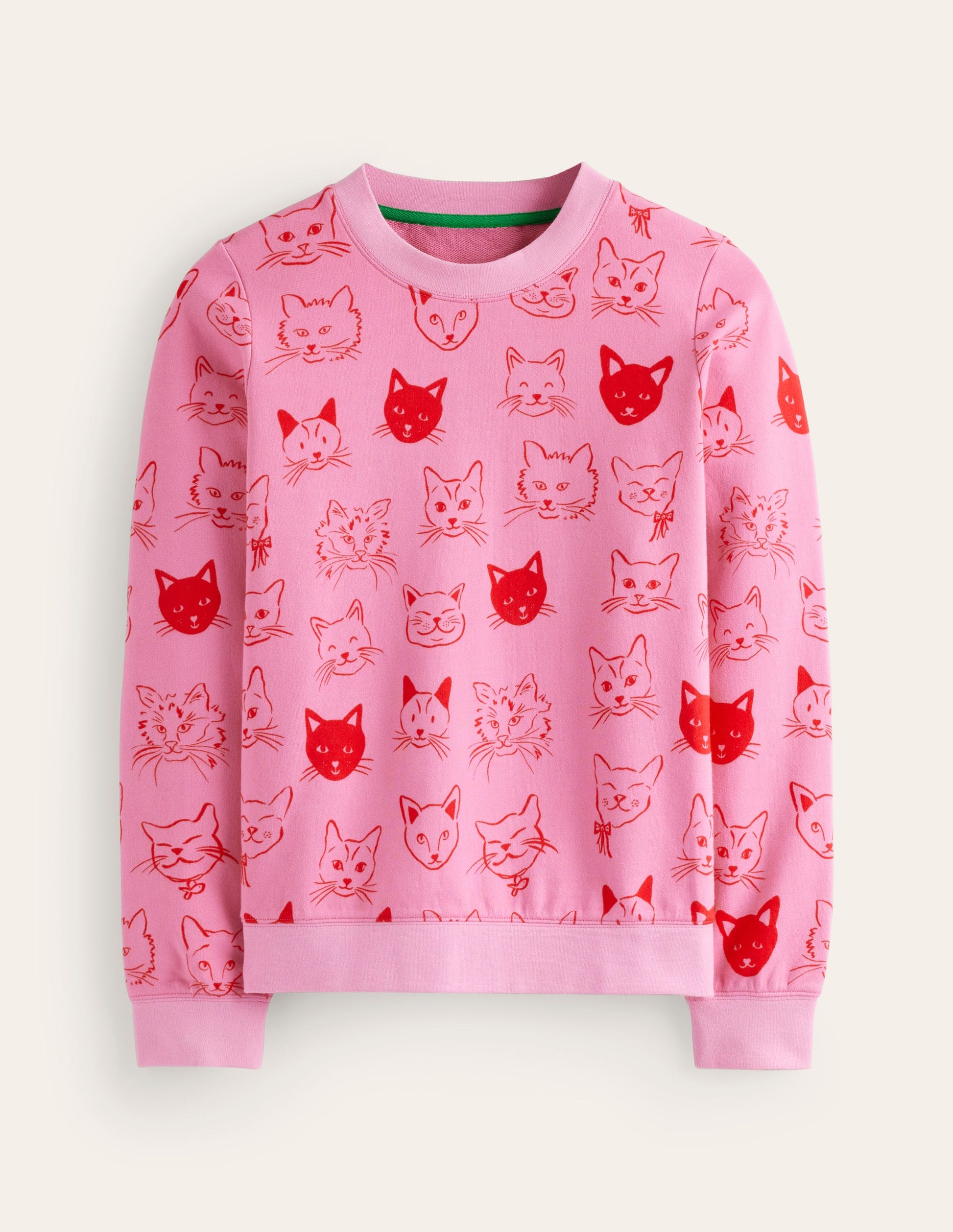 Hannah Printed Sweatshirt-Strawberry Sherbert, Cats-5