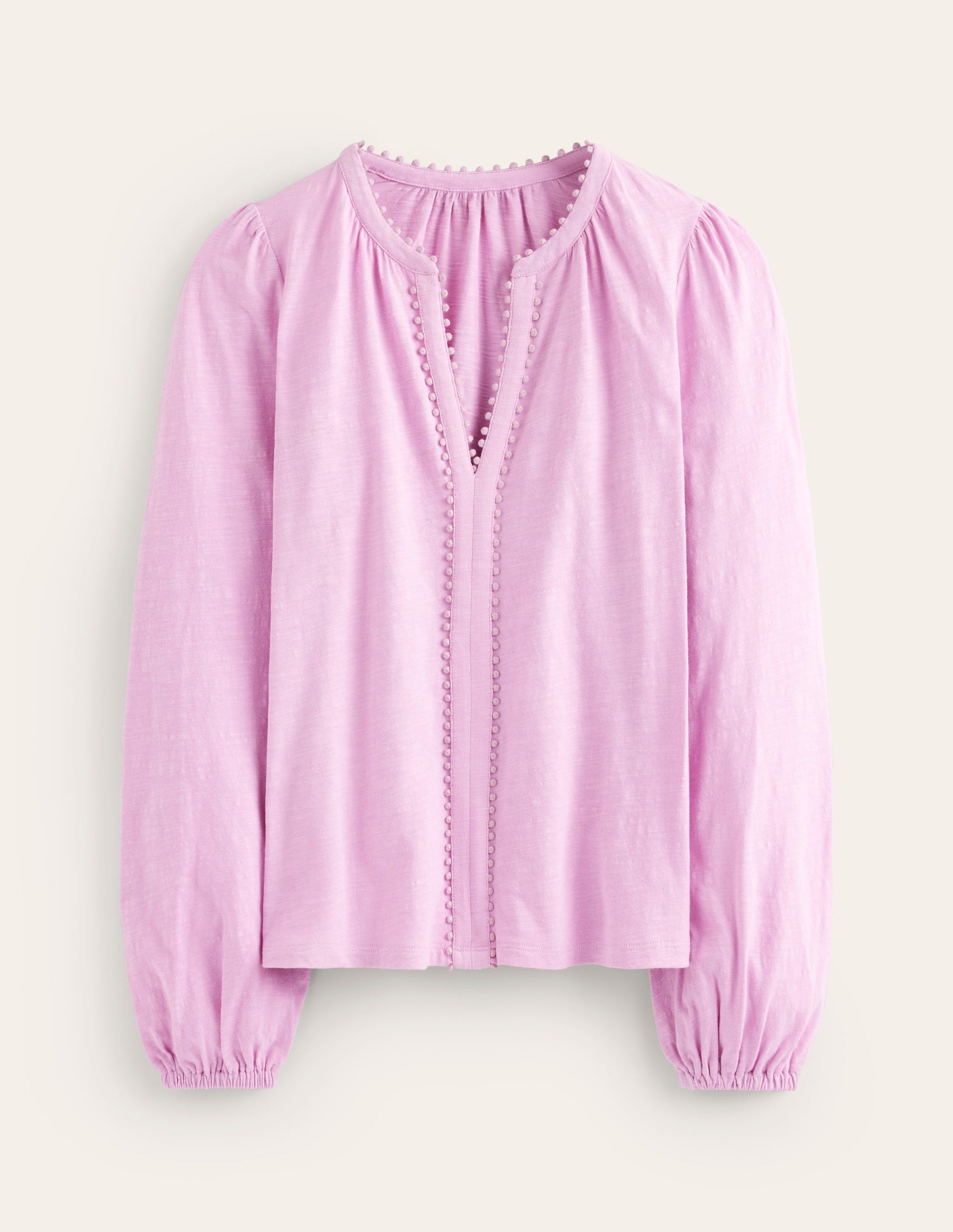 Ali Long Sleeve Pom Top-Soft Lavendar-5