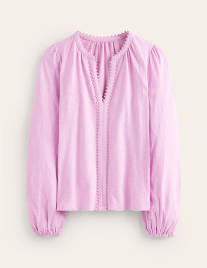 Ali Long Sleeve Pom Top-Soft Lavendar-5