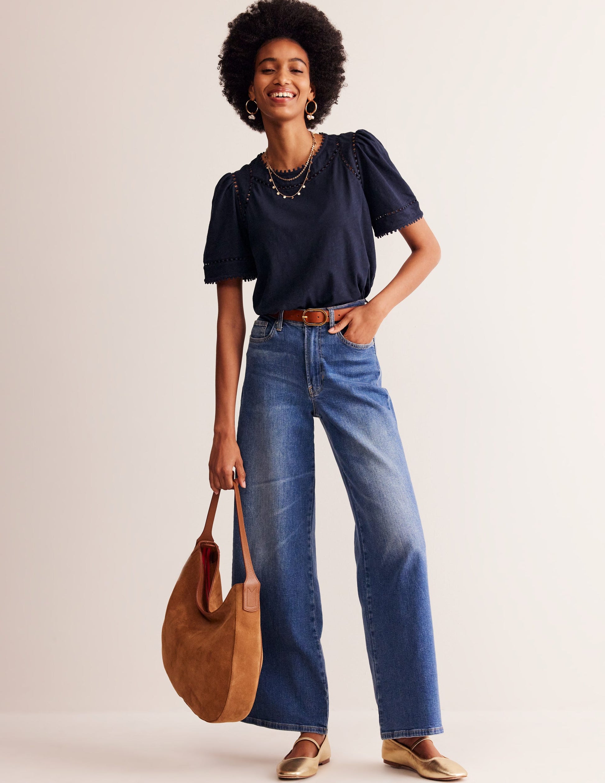 Mila Trim Detail Top-Navy-4