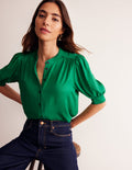 Ara Short Sleeve Top-Rich Emerald