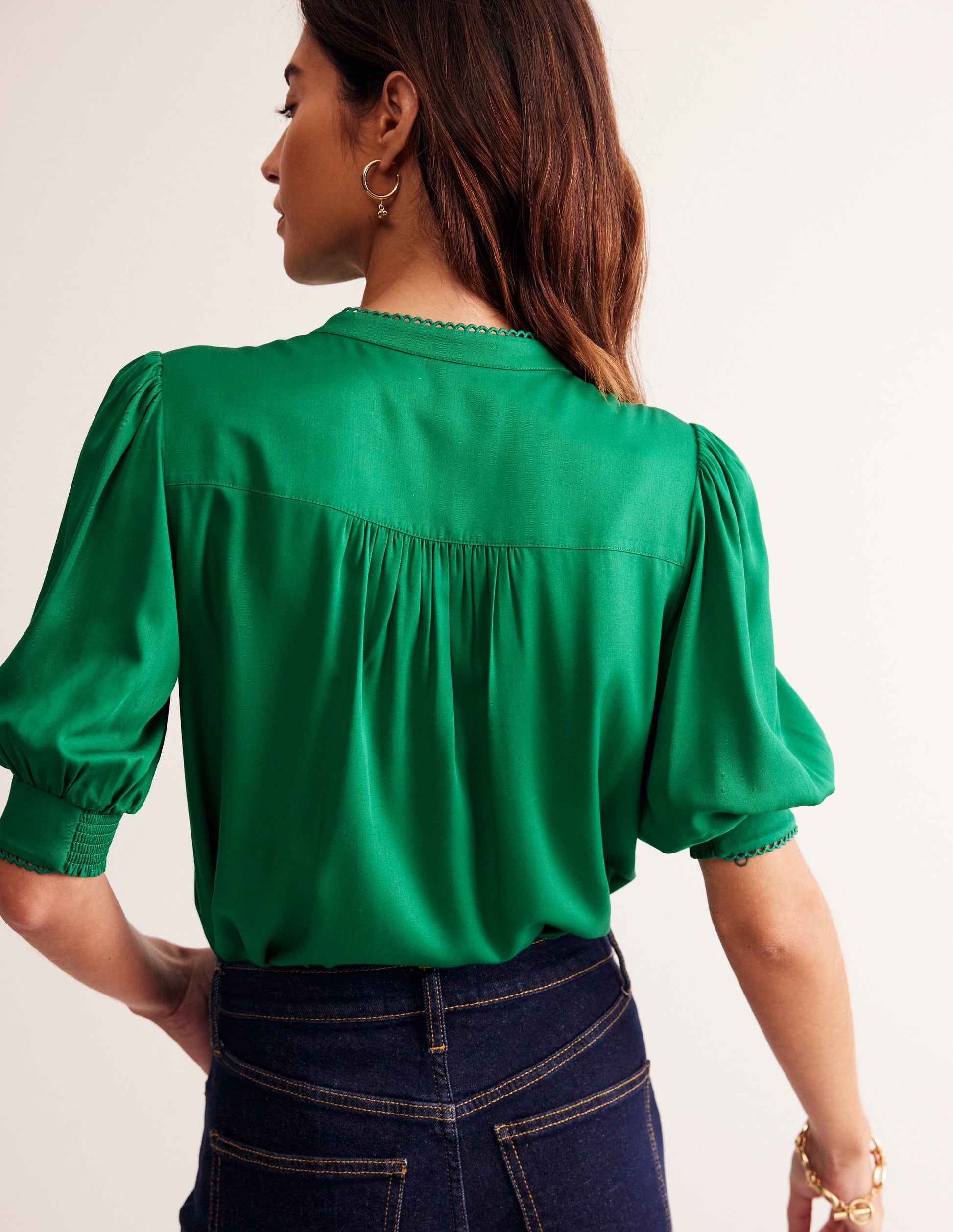 Ara Short Sleeve Top-Rich Emerald-3