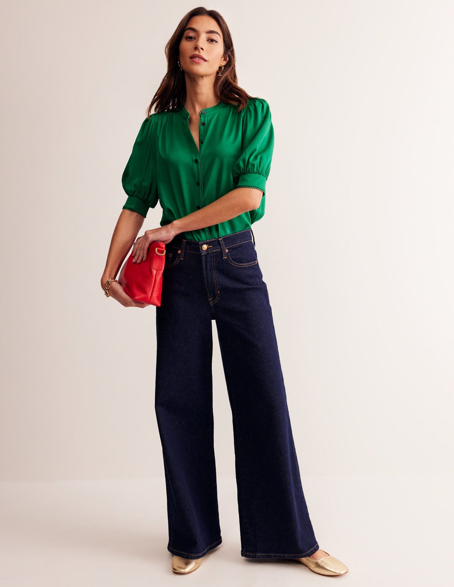 Ara Short Sleeve Top-Rich Emerald
