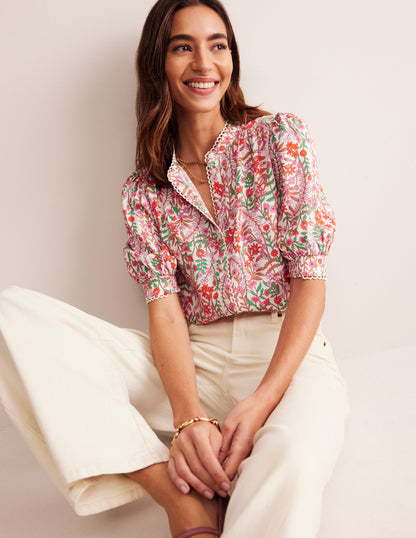 Ara Short Sleeve Top-Multi, Foliage Bud-1