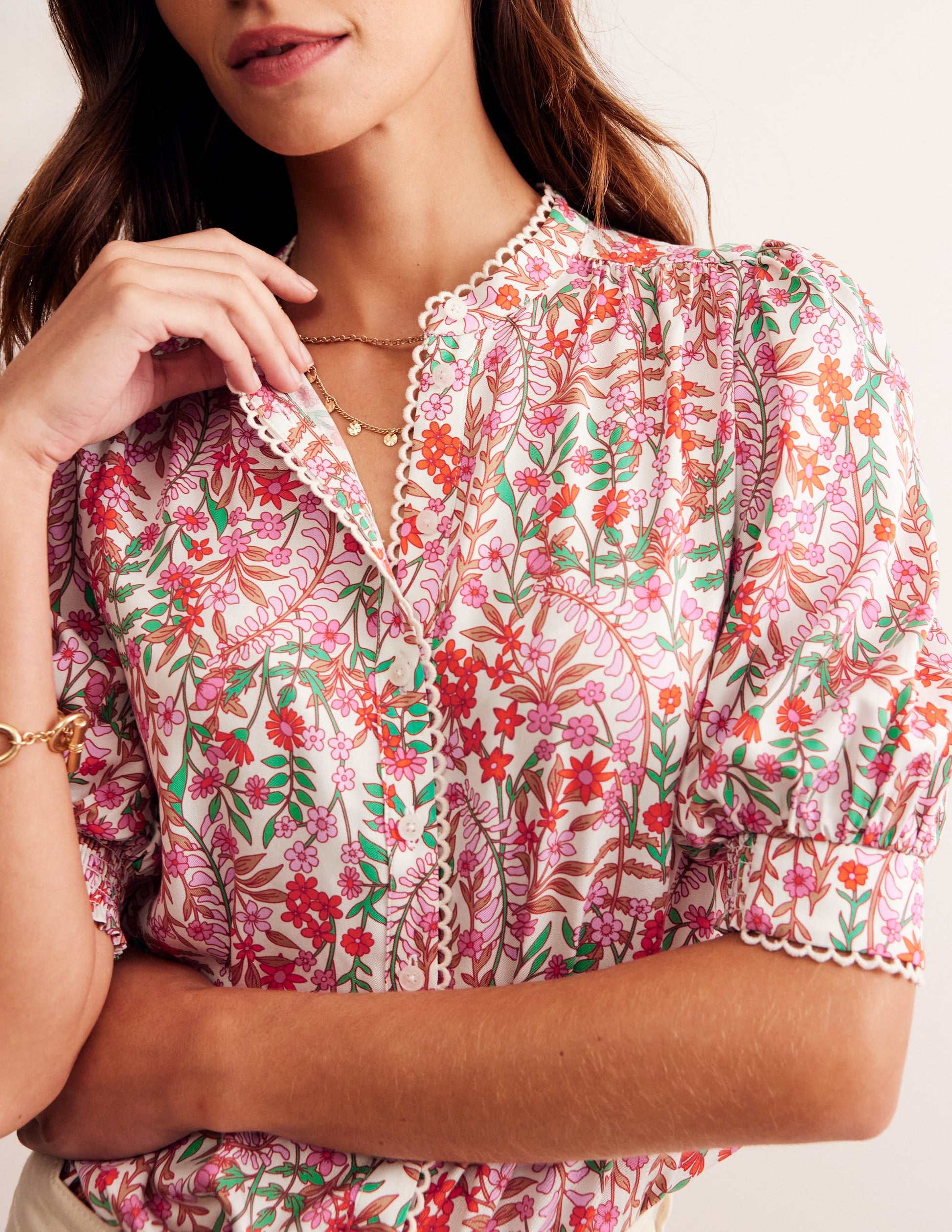 Ara Short Sleeve Top-Multi, Foliage Bud-2