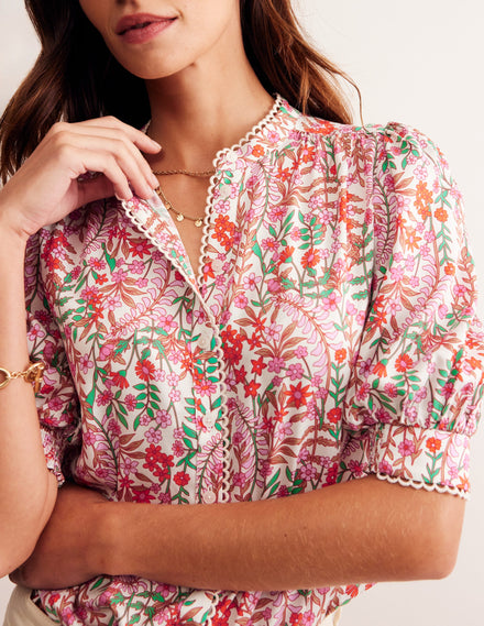 Ara Short Sleeve Top-Multi, Foliage Bud