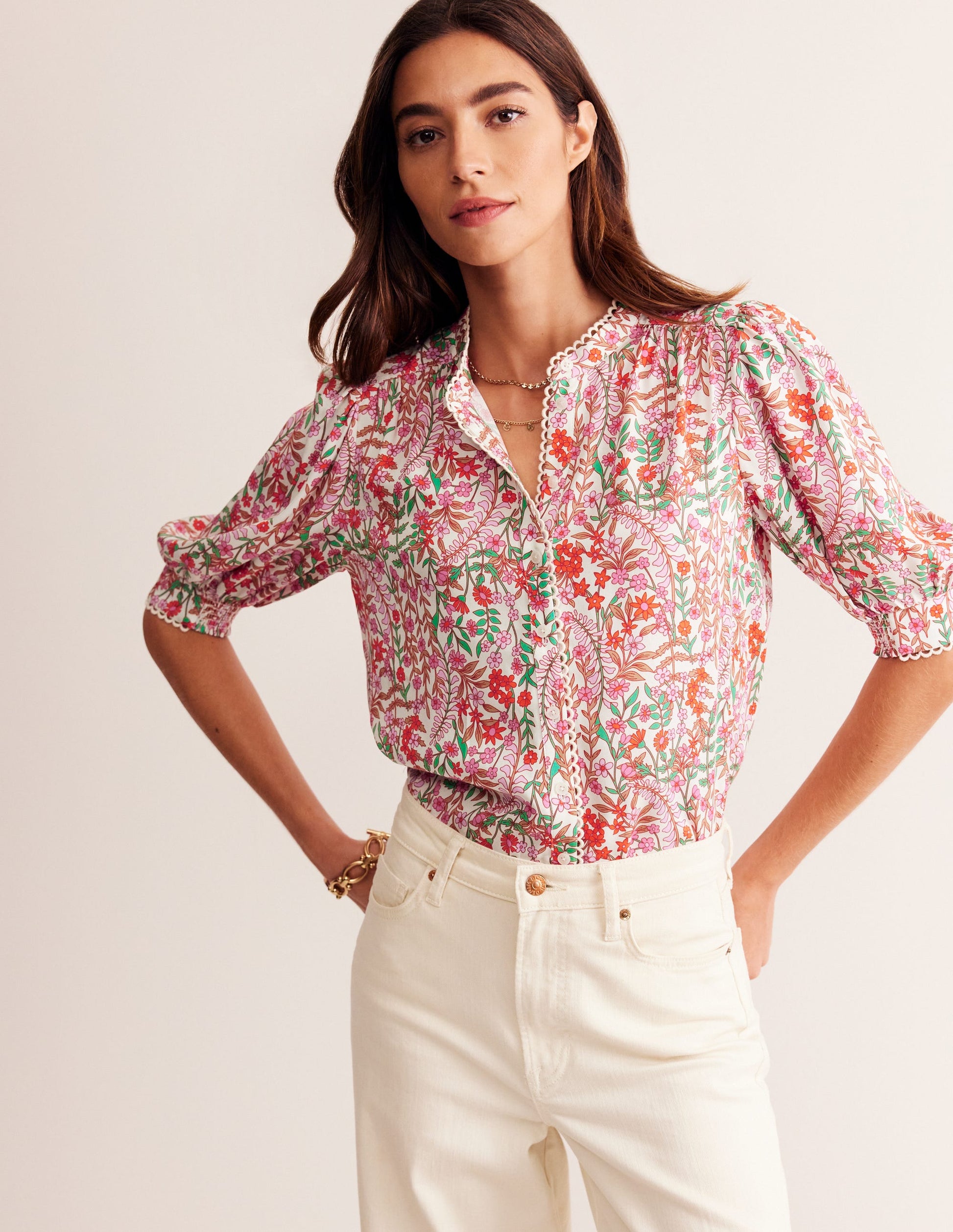 Ara Short Sleeve Top-Multi, Foliage Bud-4