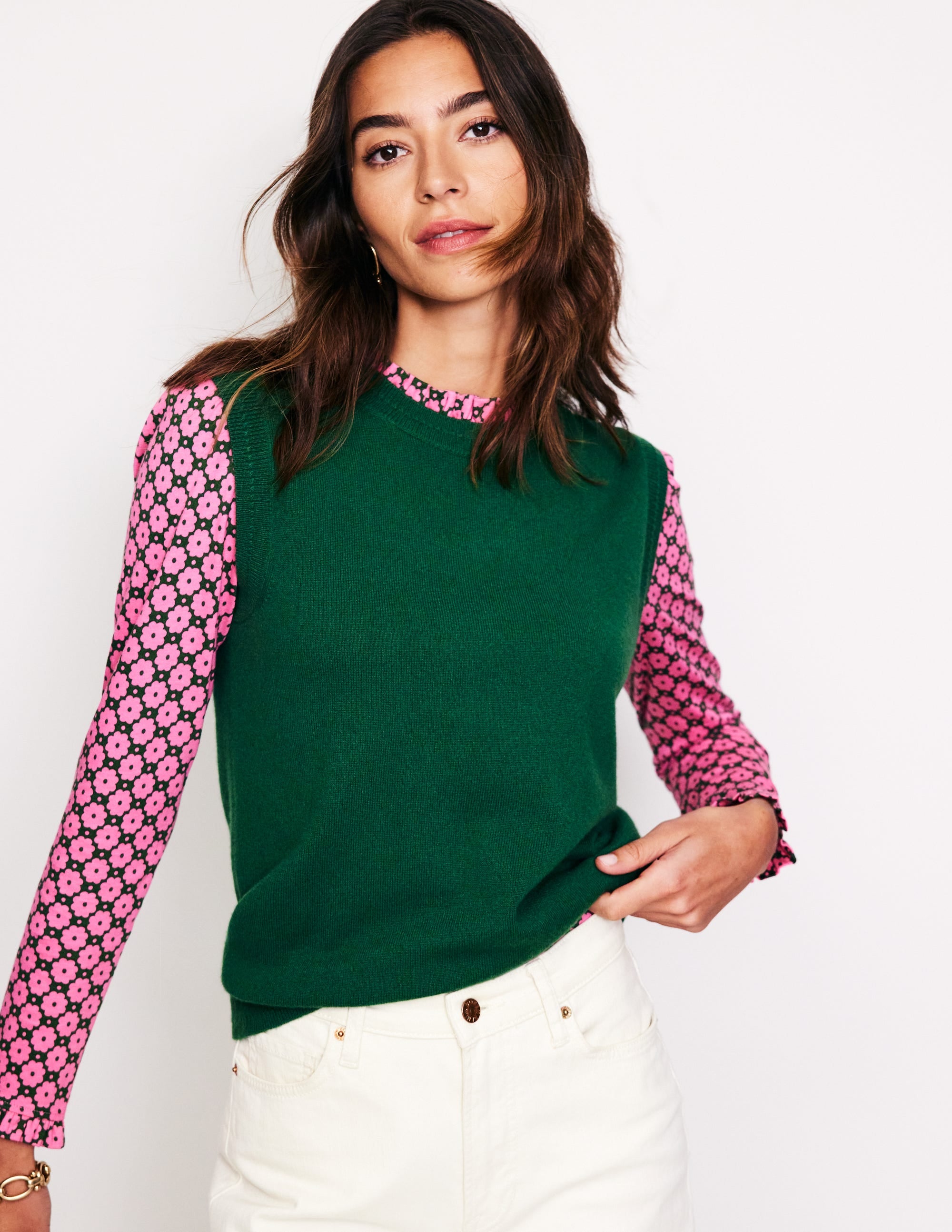 Supersoft Frill Detail Top-Party Pink, Blossom Stamp - Image 4