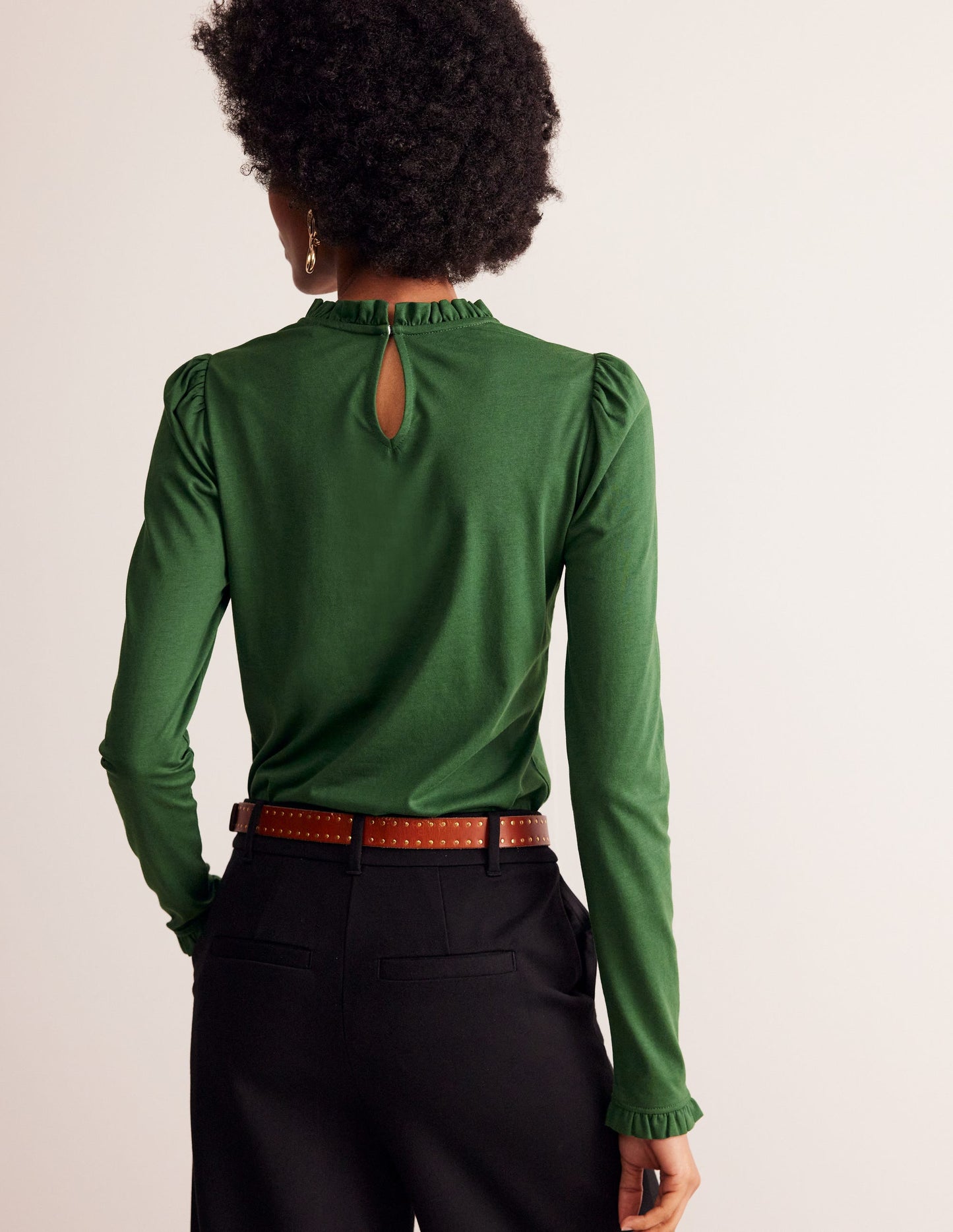 Supersoft Frill Detail Top-Pine