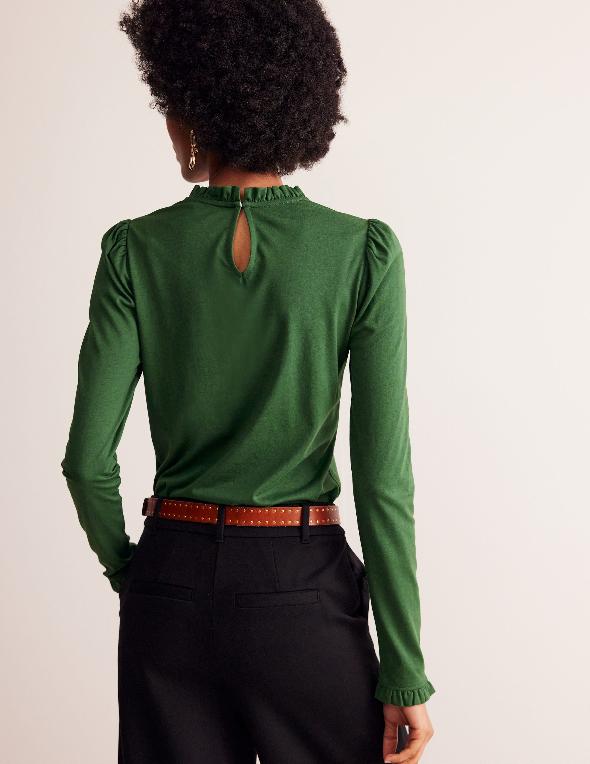 Supersoft Frill Detail Top-Pine - Image 3
