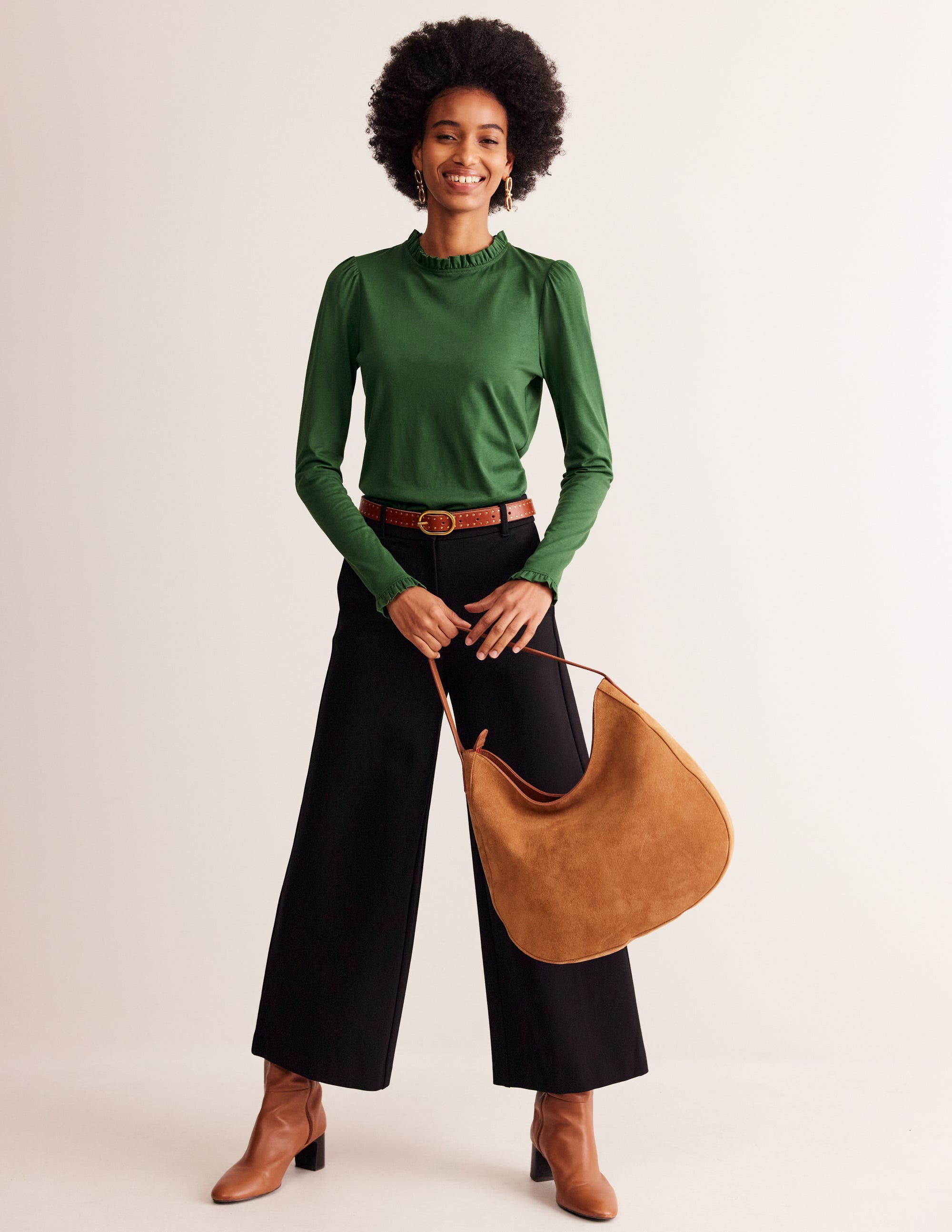 Supersoft Frill Detail Top-Pine - Image 4