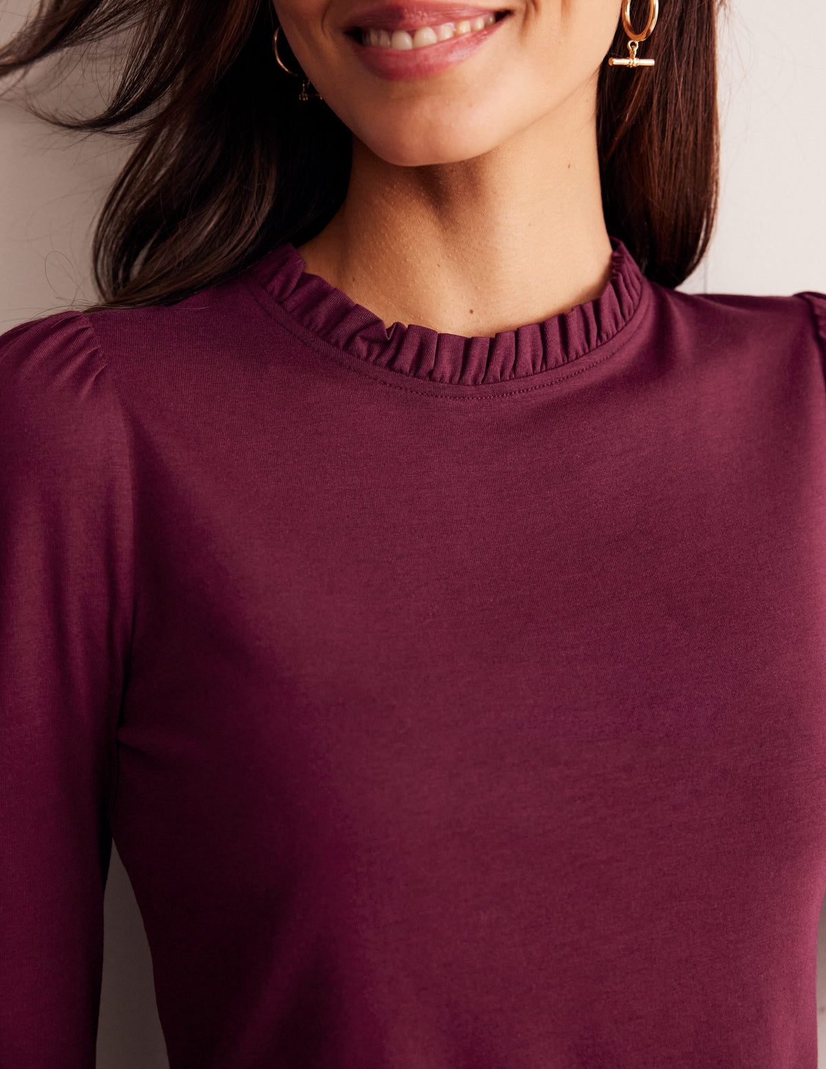 Supersoft Frill Detail Top-Deep Wisteria - Image 2