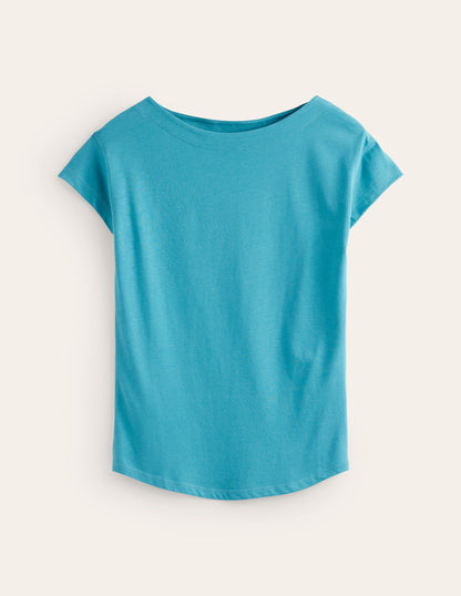 Supersoft Boat Neck T-Shirt-Blue Grass