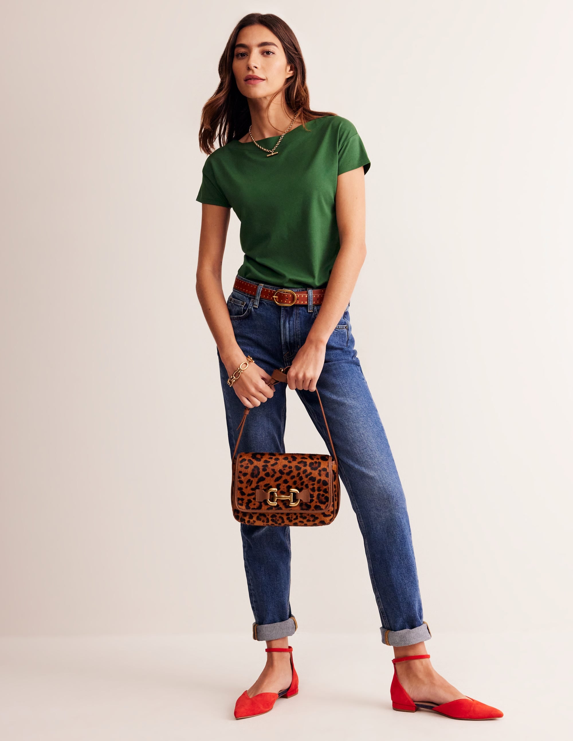 Supersoft Boat Neck T-Shirt-Pine - Image 4