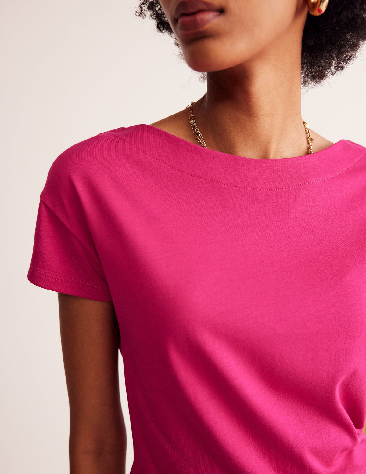 Supersoft Boat Neck T-Shirt-Cherry Jam-2