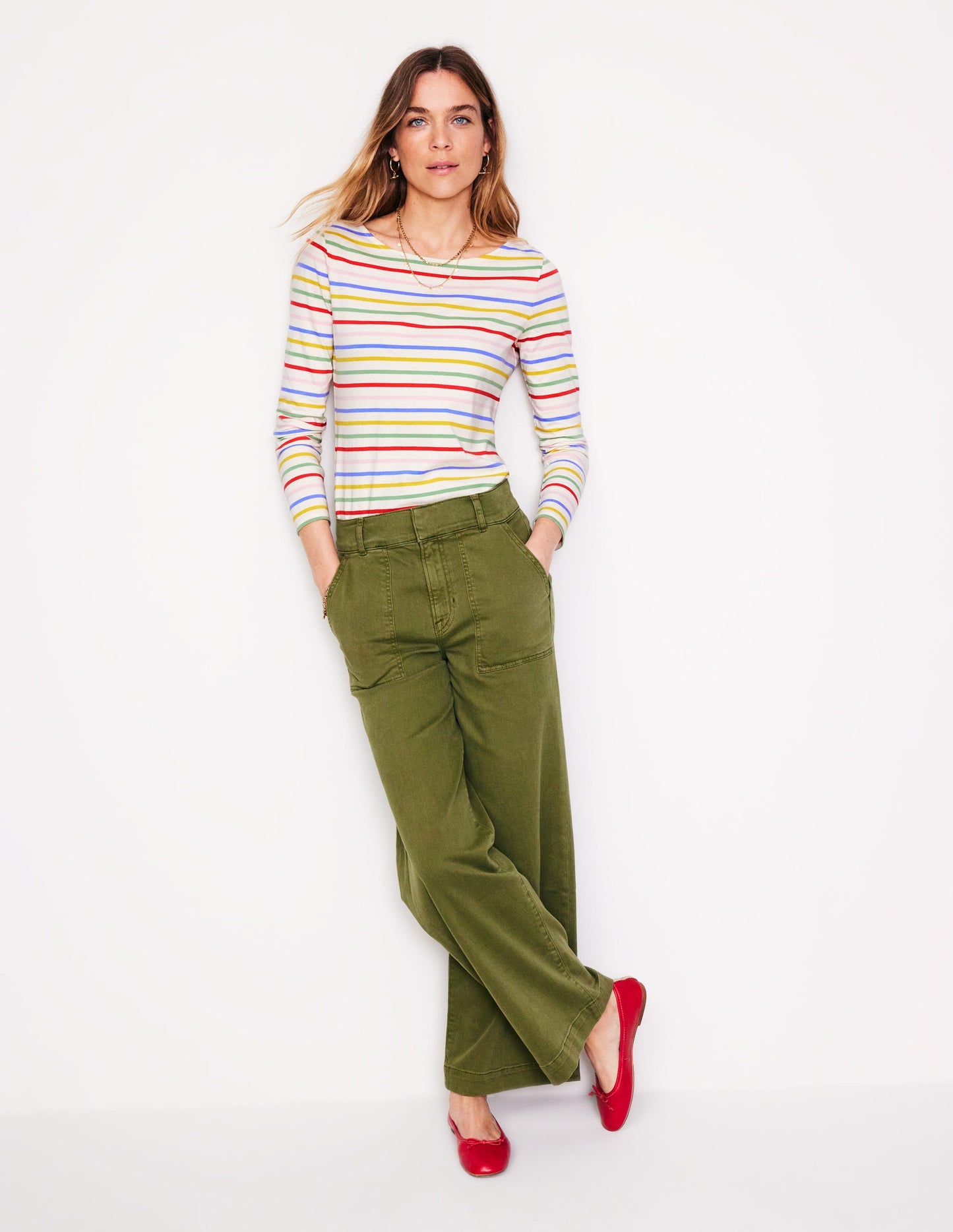 Ella Long Sleeve Breton-Soft Rainbow