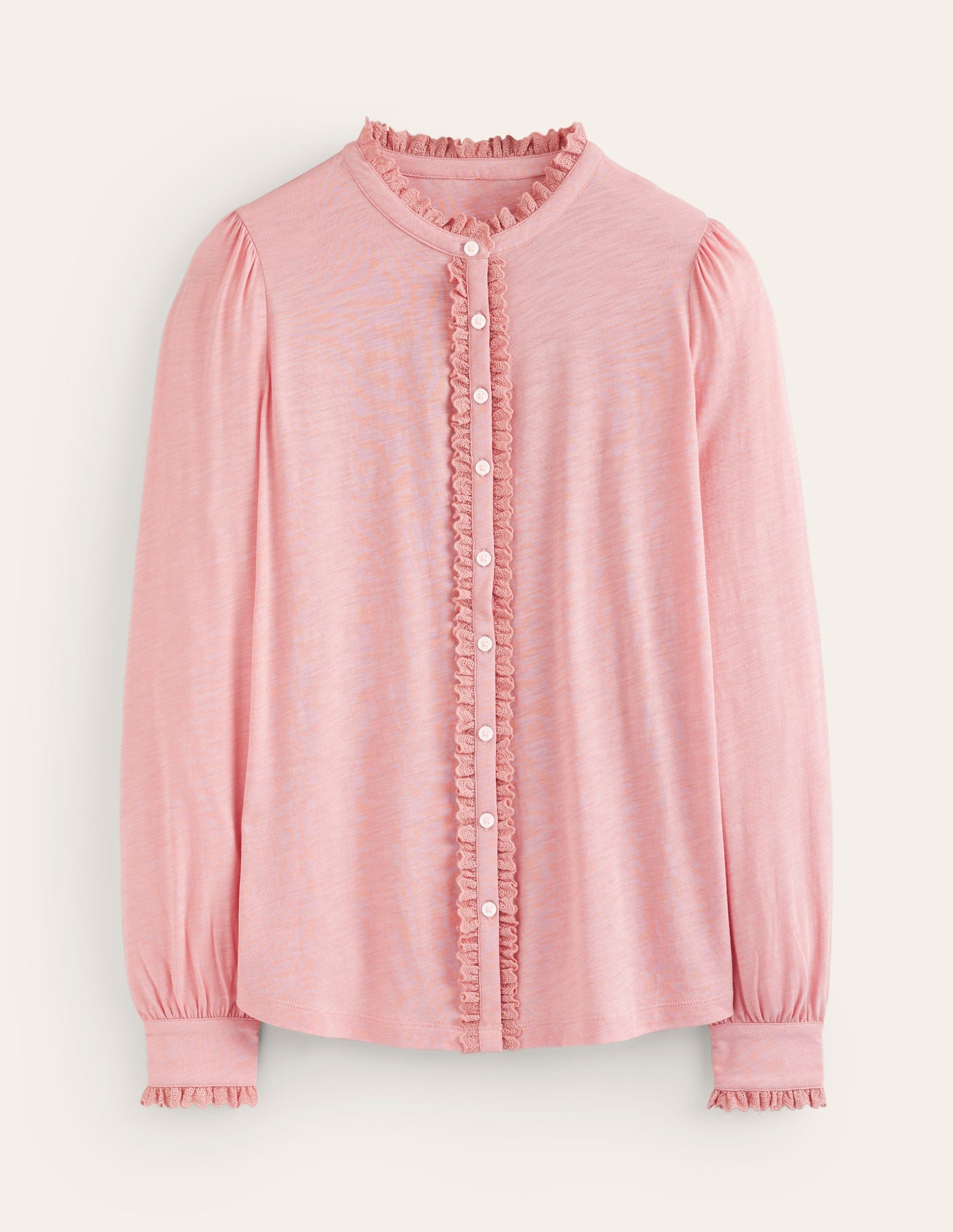 Caroline Broderie Jersey Shirt-Quartz