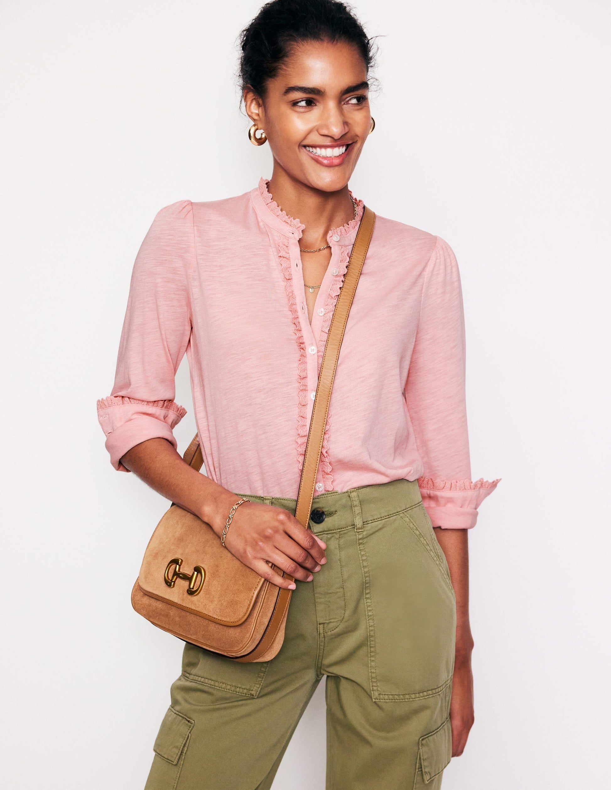 Caroline Broderie Jersey Shirt-Quartz-1