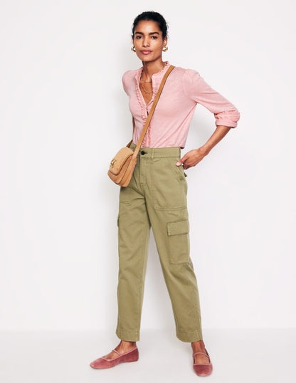Caroline Broderie Jersey Shirt-Quartz-4