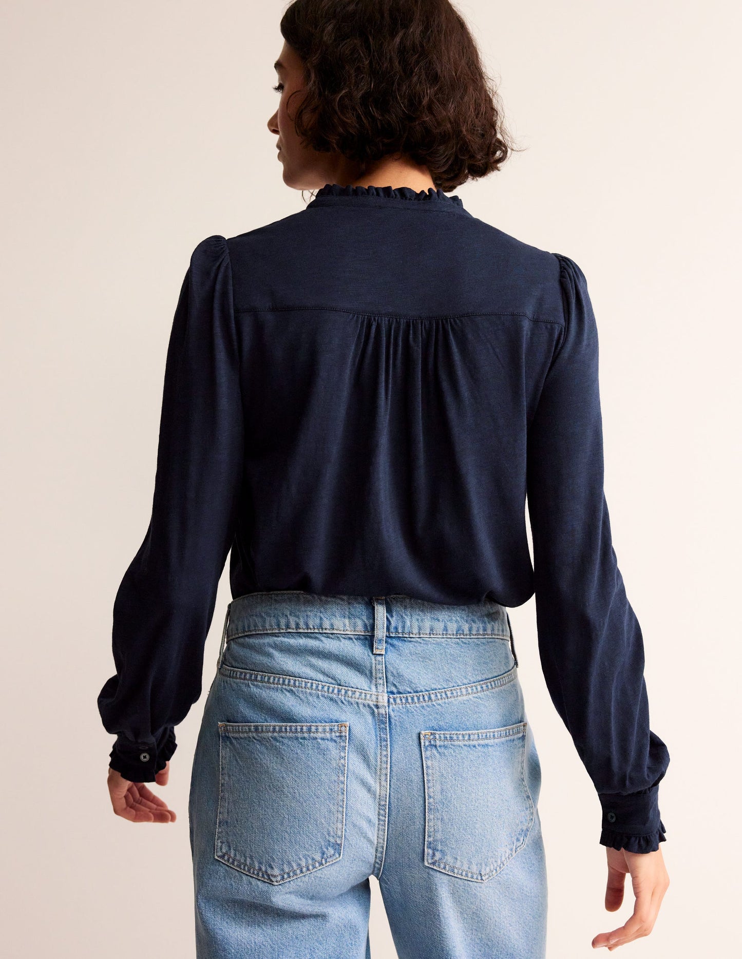 Caroline Jersey Shirt-Navy