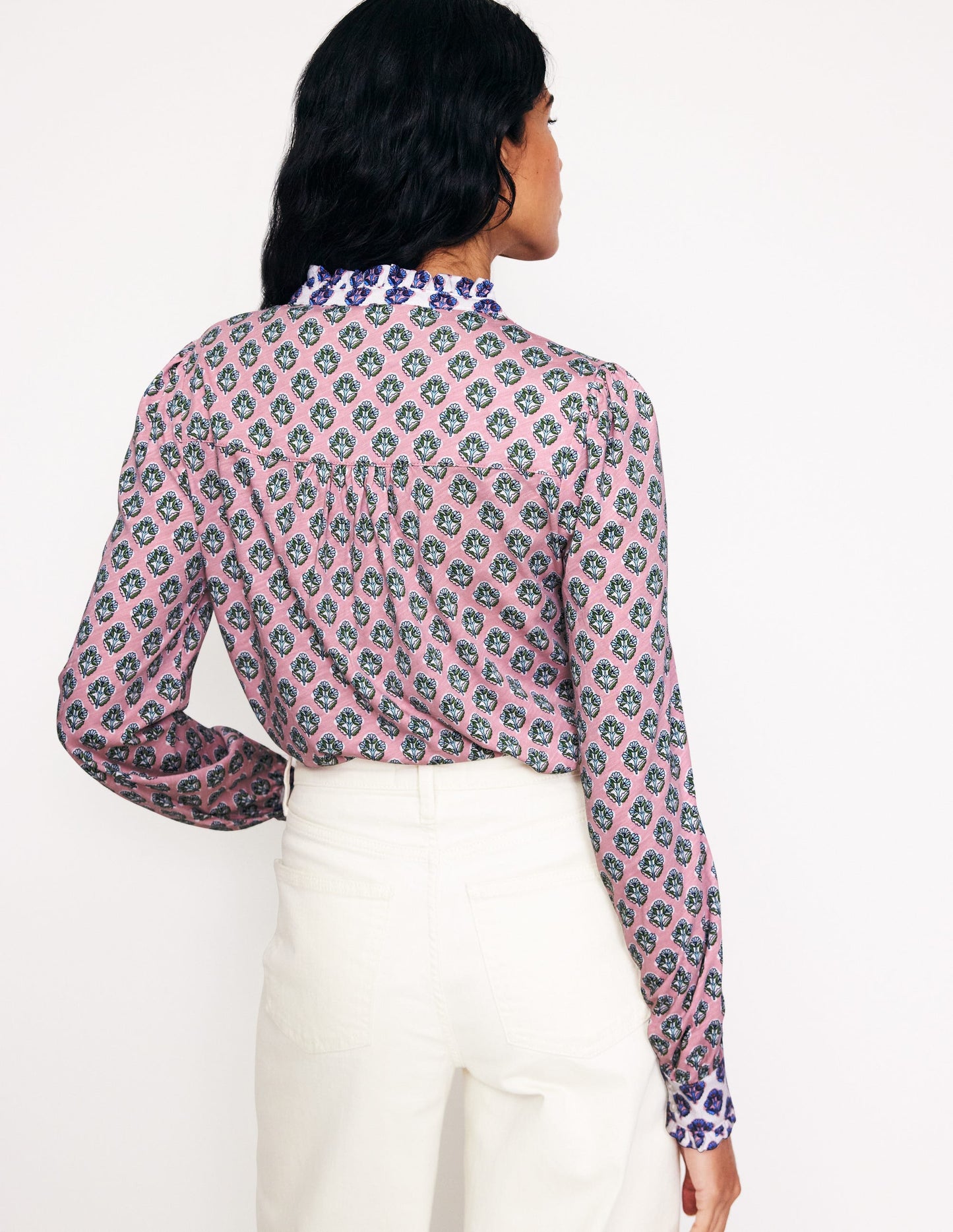 Caroline Jersey Shirt-Quartz, Pome Stamp