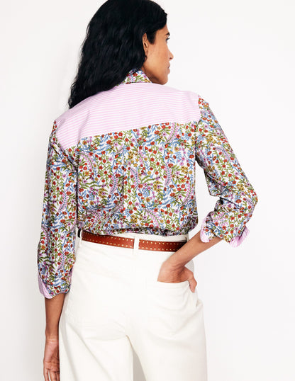 Sienna Cotton Shirt-Ivory, Foliage Buds-3