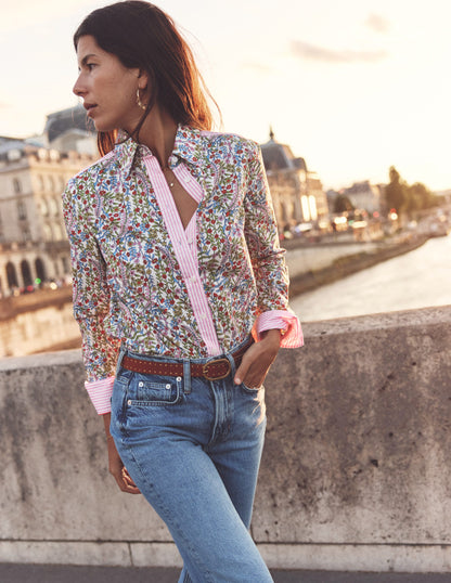 Sienna Cotton Shirt-Ivory, Foliage Buds-5