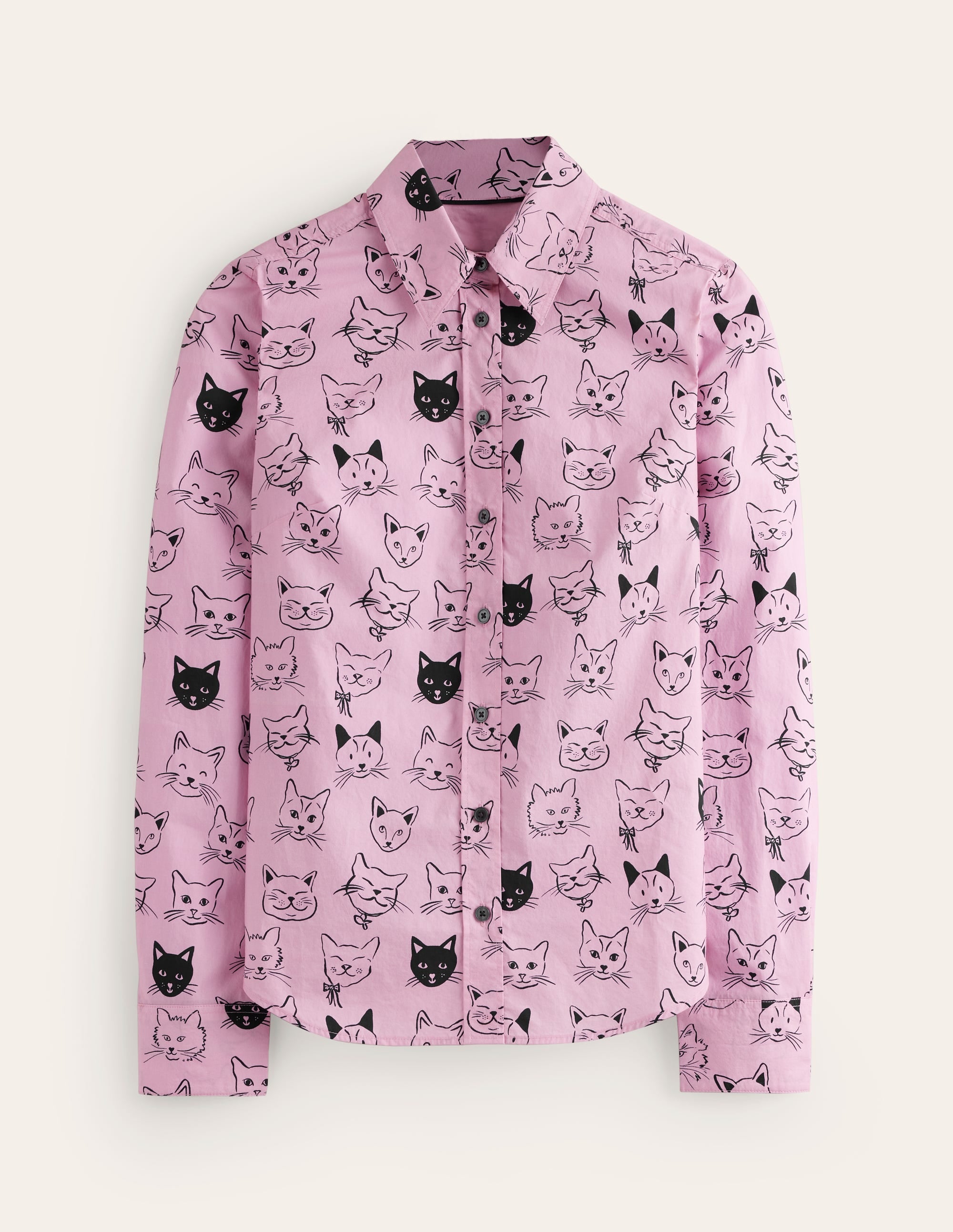 Sienna Cotton Shirt-Soft Lavender, Cats - Image 6