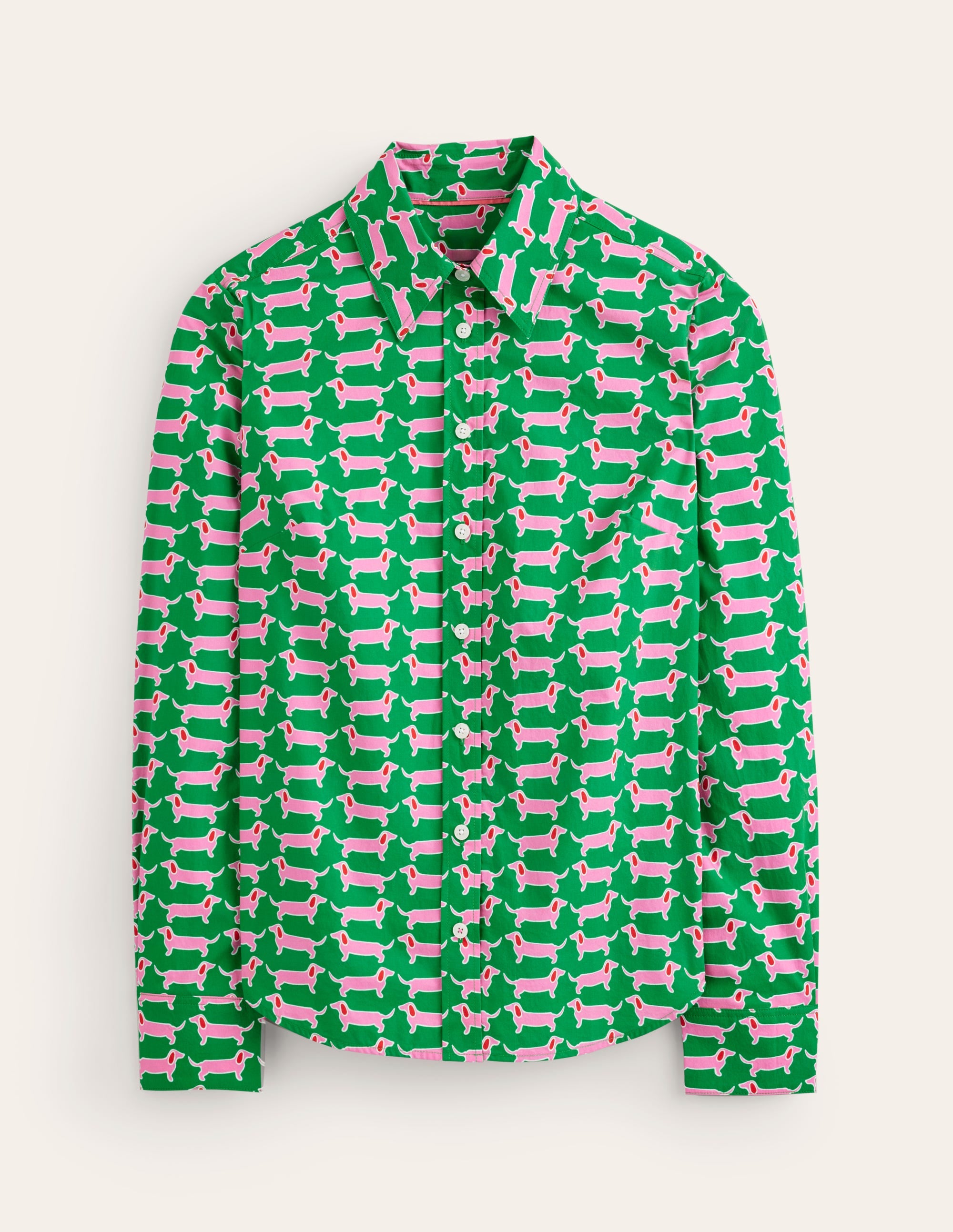 Sienna Cotton Shirt-Rich Emerald, Dachshund - Image 5