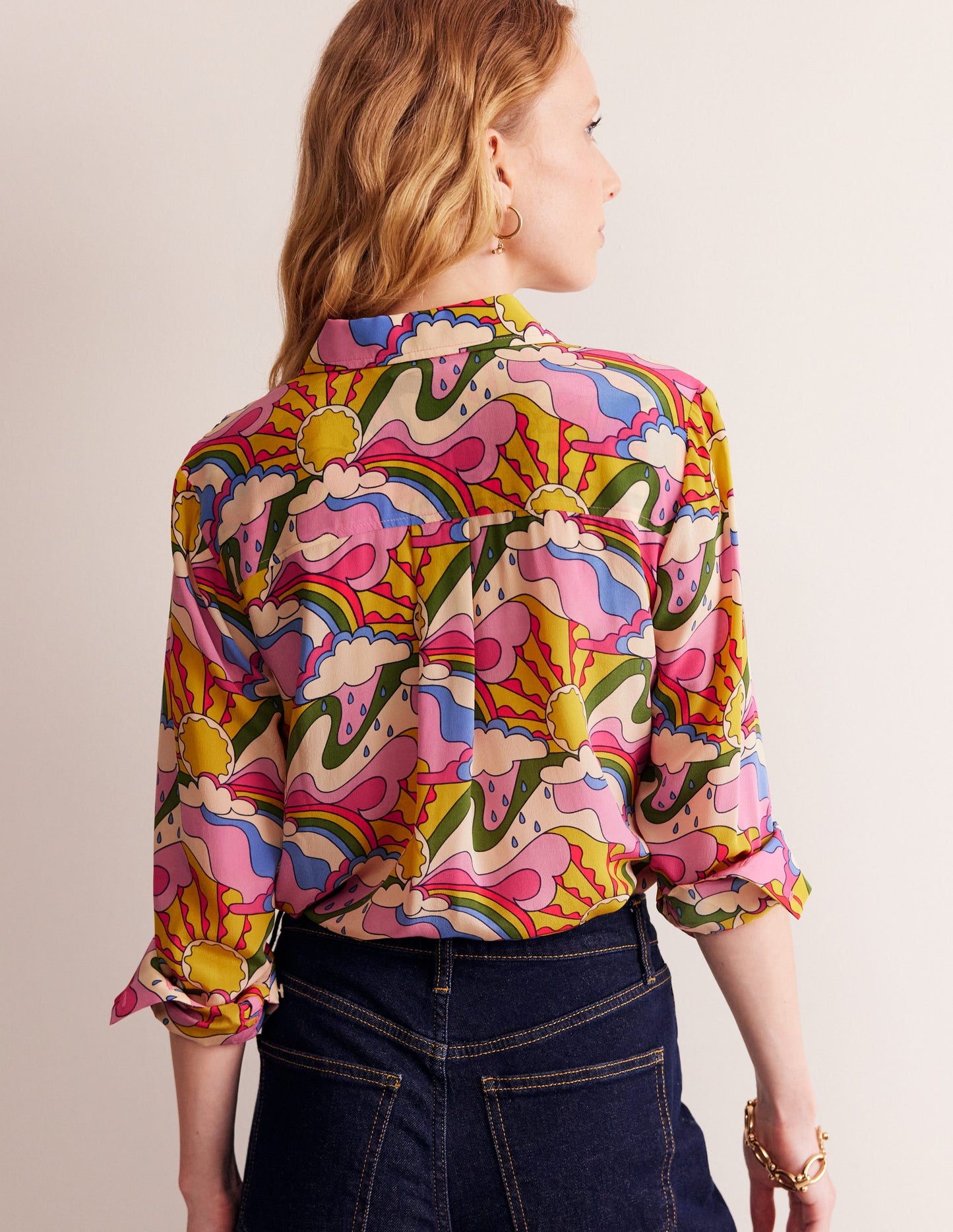 Sienna Silk Shirt-Multi, Sunshine