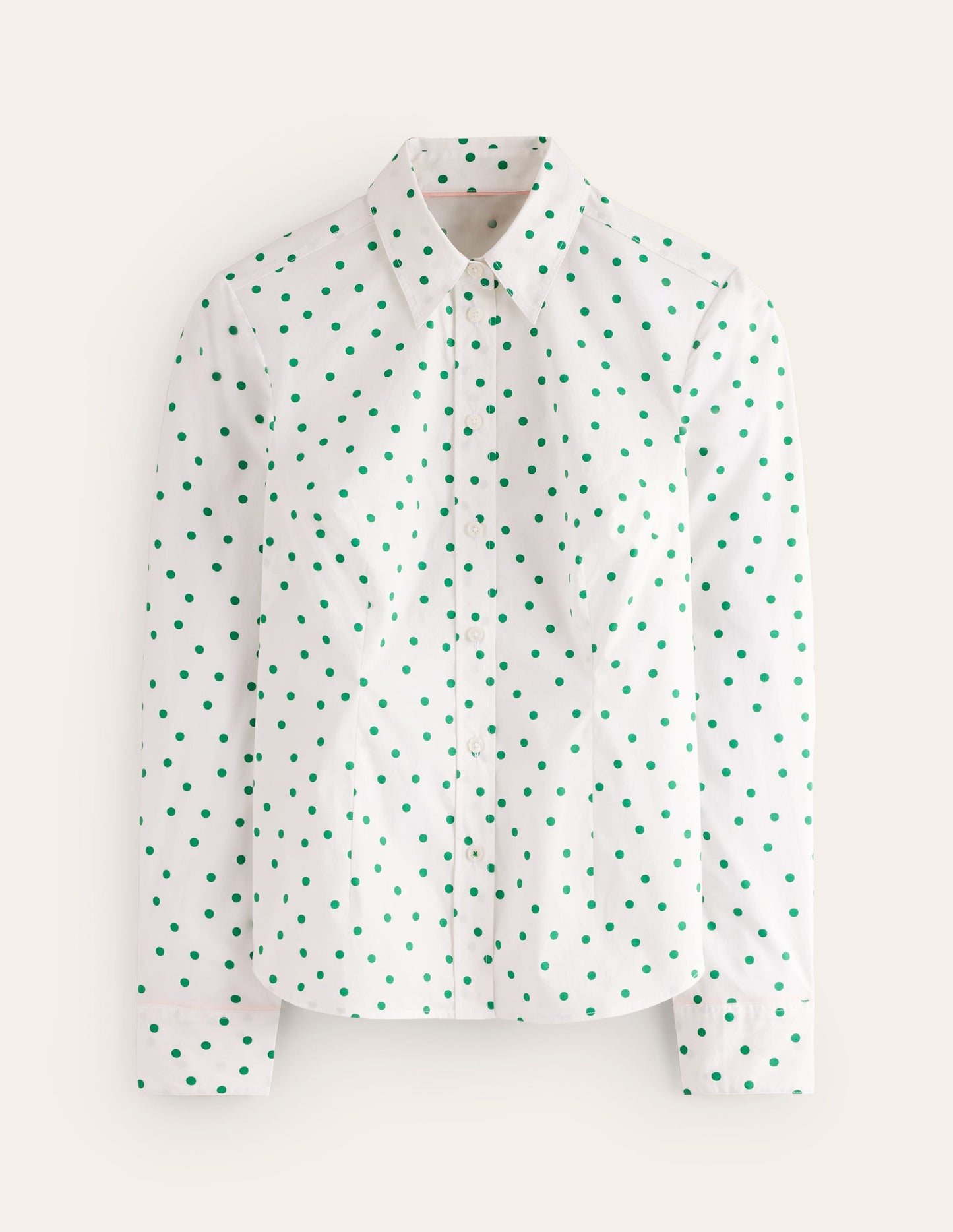 Saskia Stretch Cotton Shirt-Green Tambourine, Sparse Spot