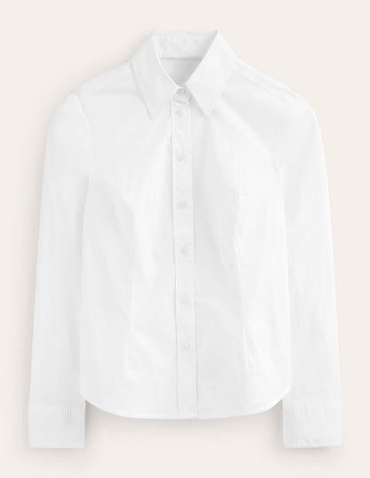 Saskia Stretch Cotton Shirt-White