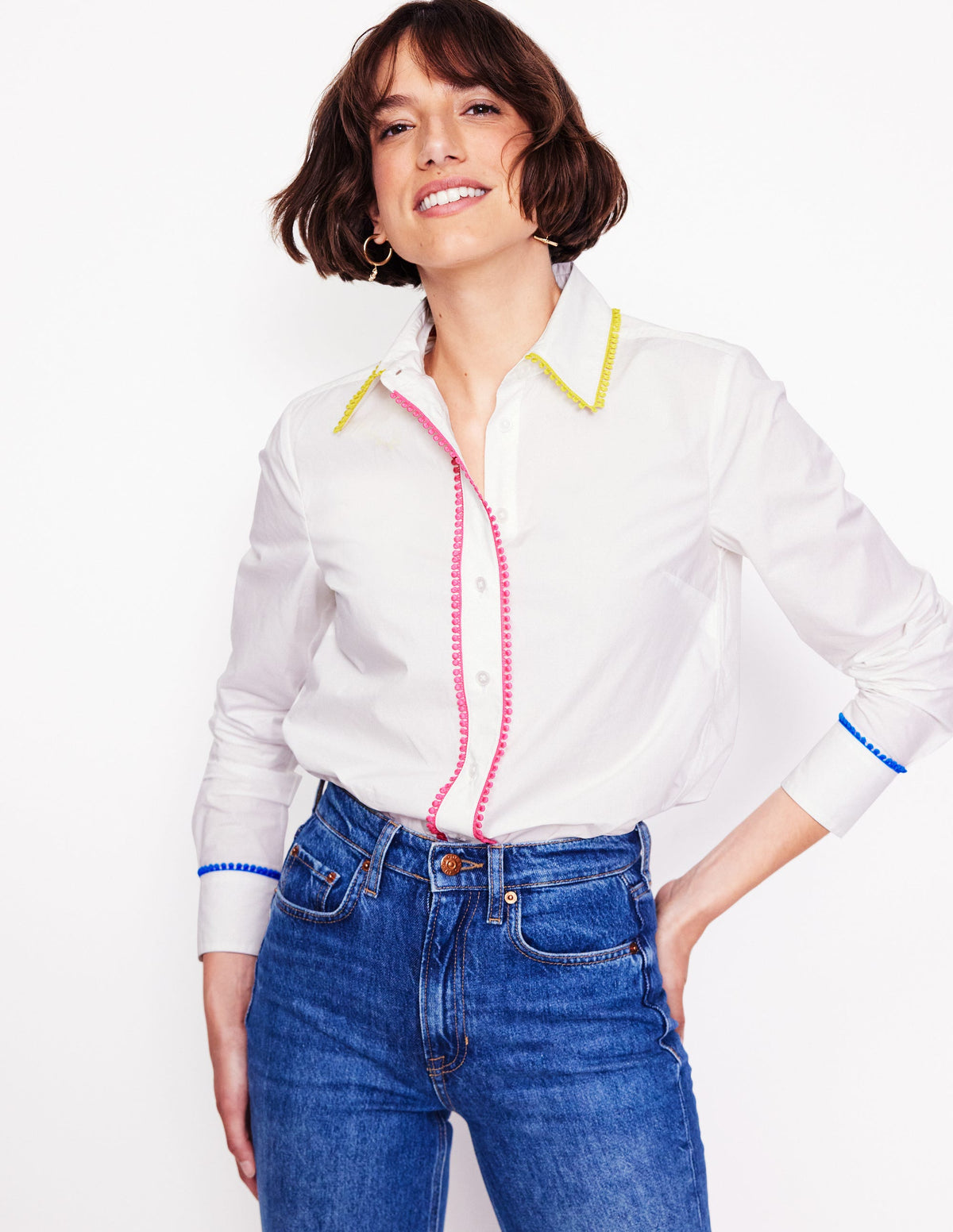 Sienna Interest Cotton Shirt-French Knot-1