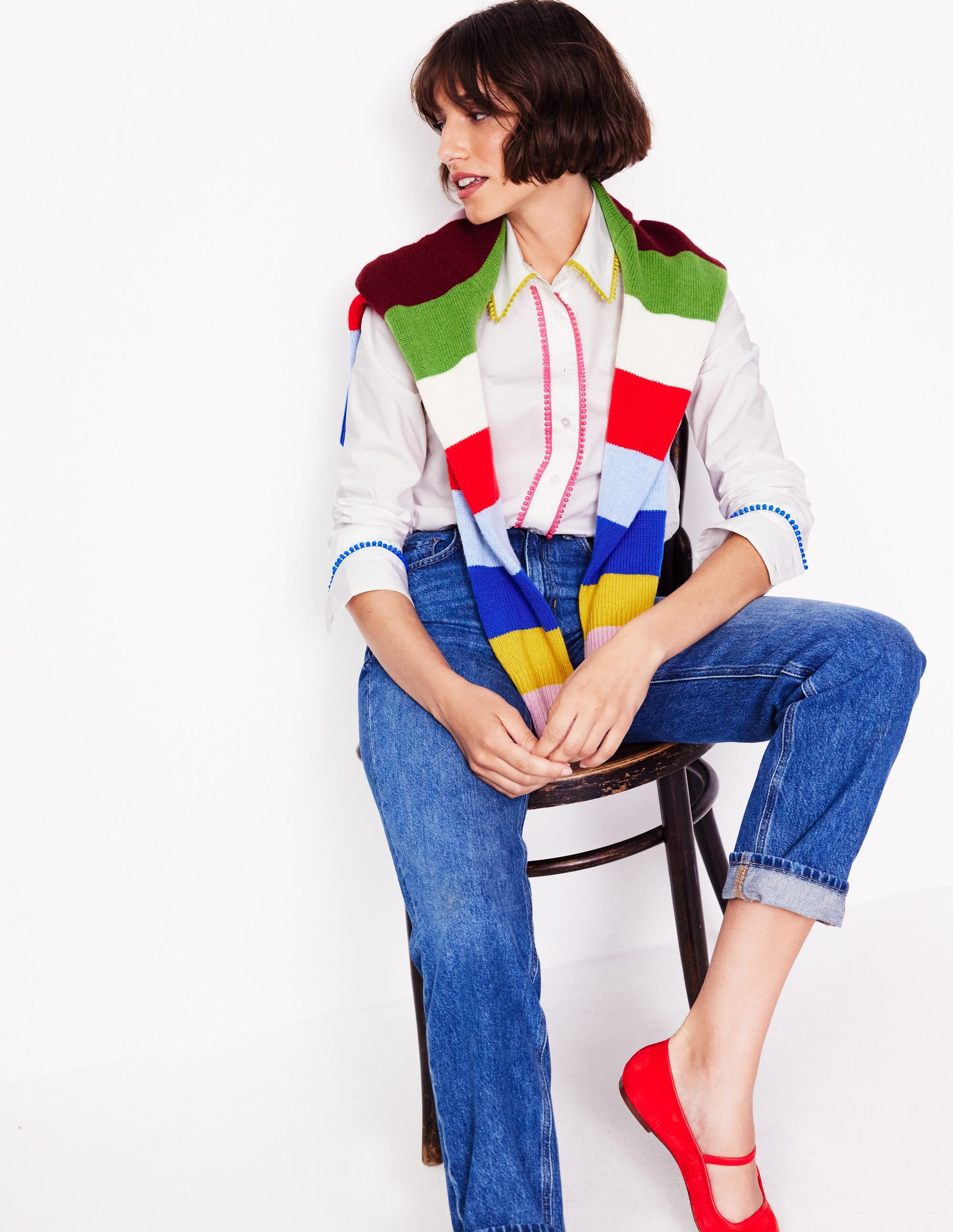 Sienna Interest Cotton Shirt-French Knot - Image 4