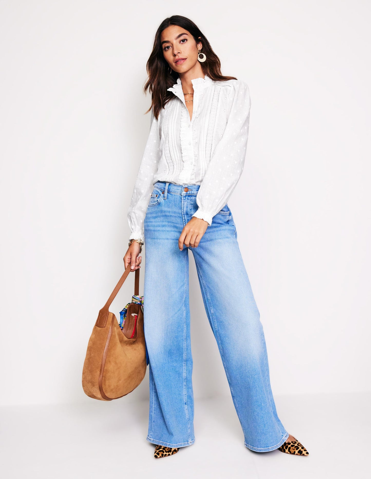 Broderie Detail Blouse-White