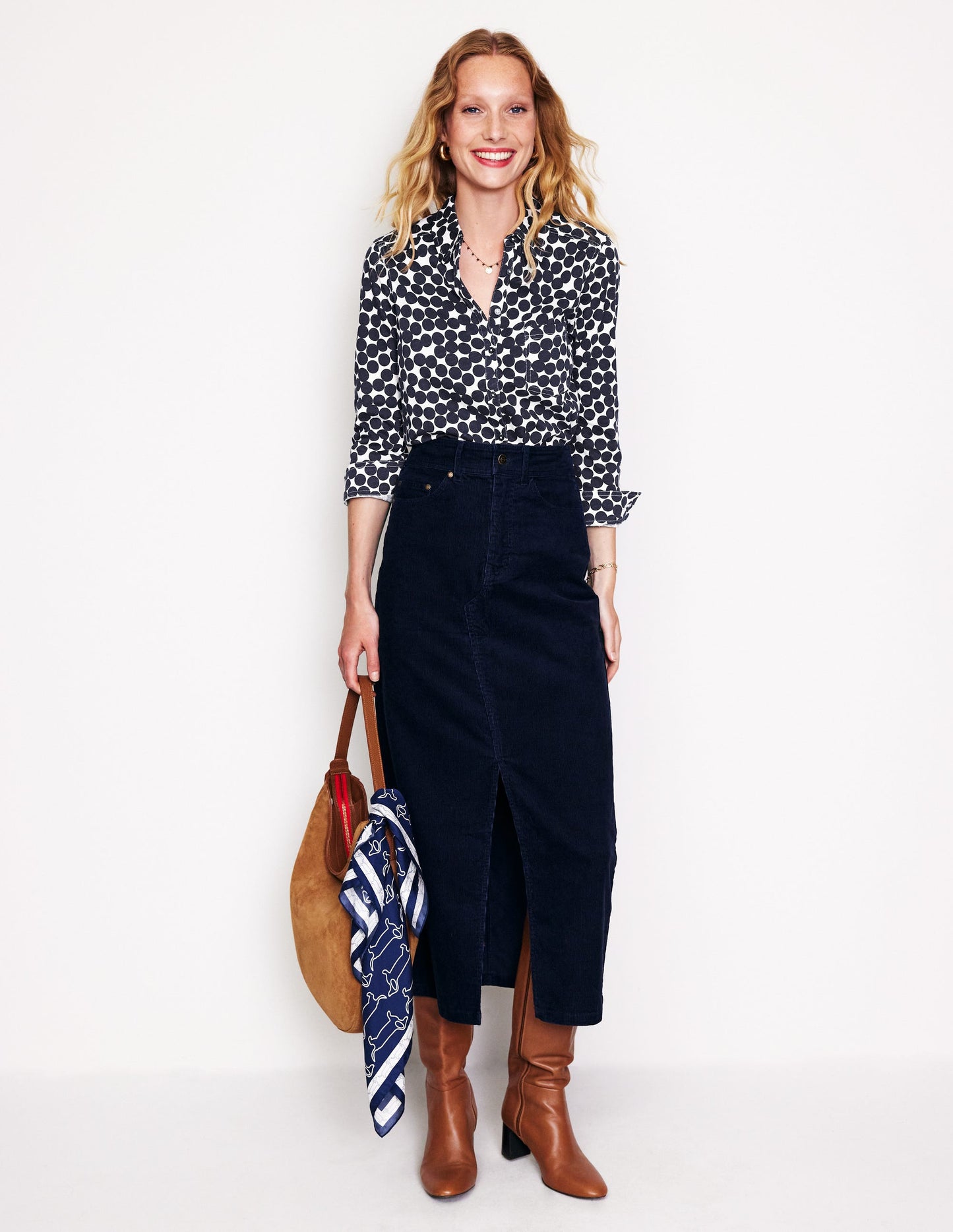 Amelia Jersey Shirt-Navy, Spot Cluster