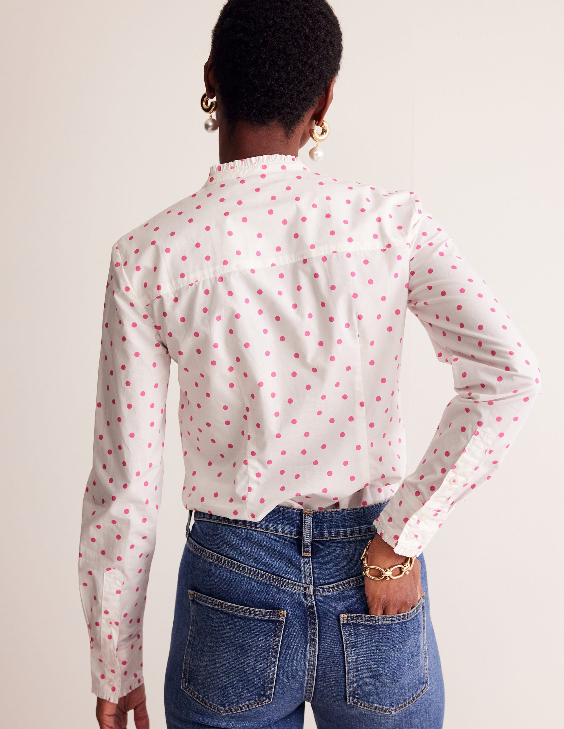 Phoebe Shirt-Ivory, Party Pink Spot-3