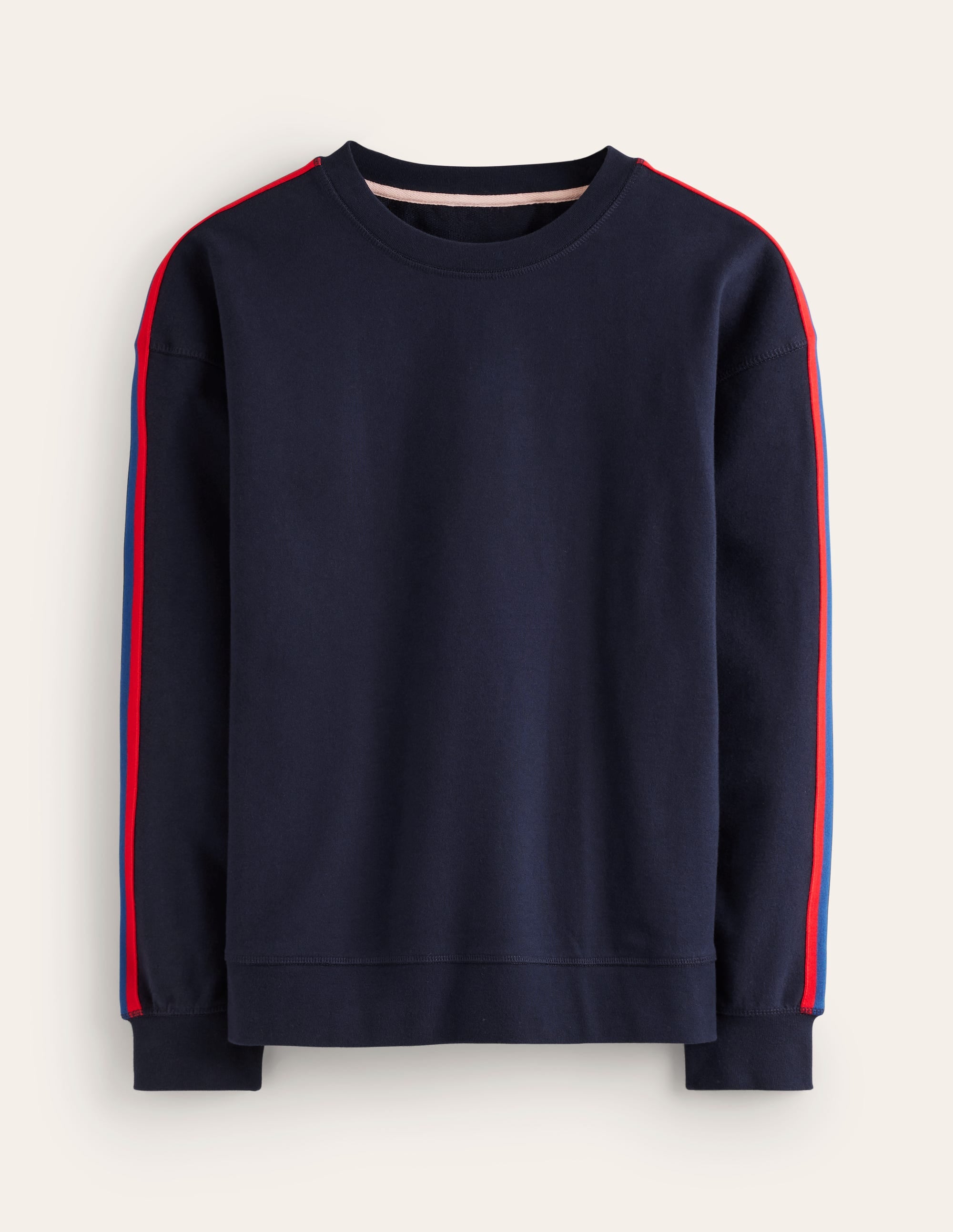 Emi Relaxed Sweatshirt-Navy, Red Stripe - Image 6