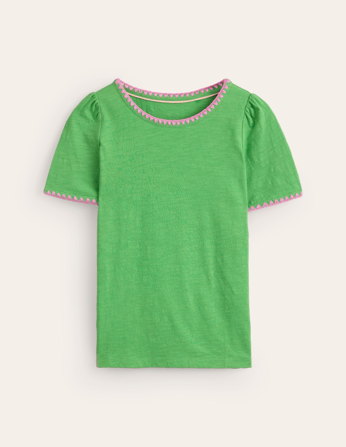 Ali Crochet T-shirt-Kelly Green