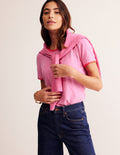 Ali Crochet T-shirt-Sangria Sunset