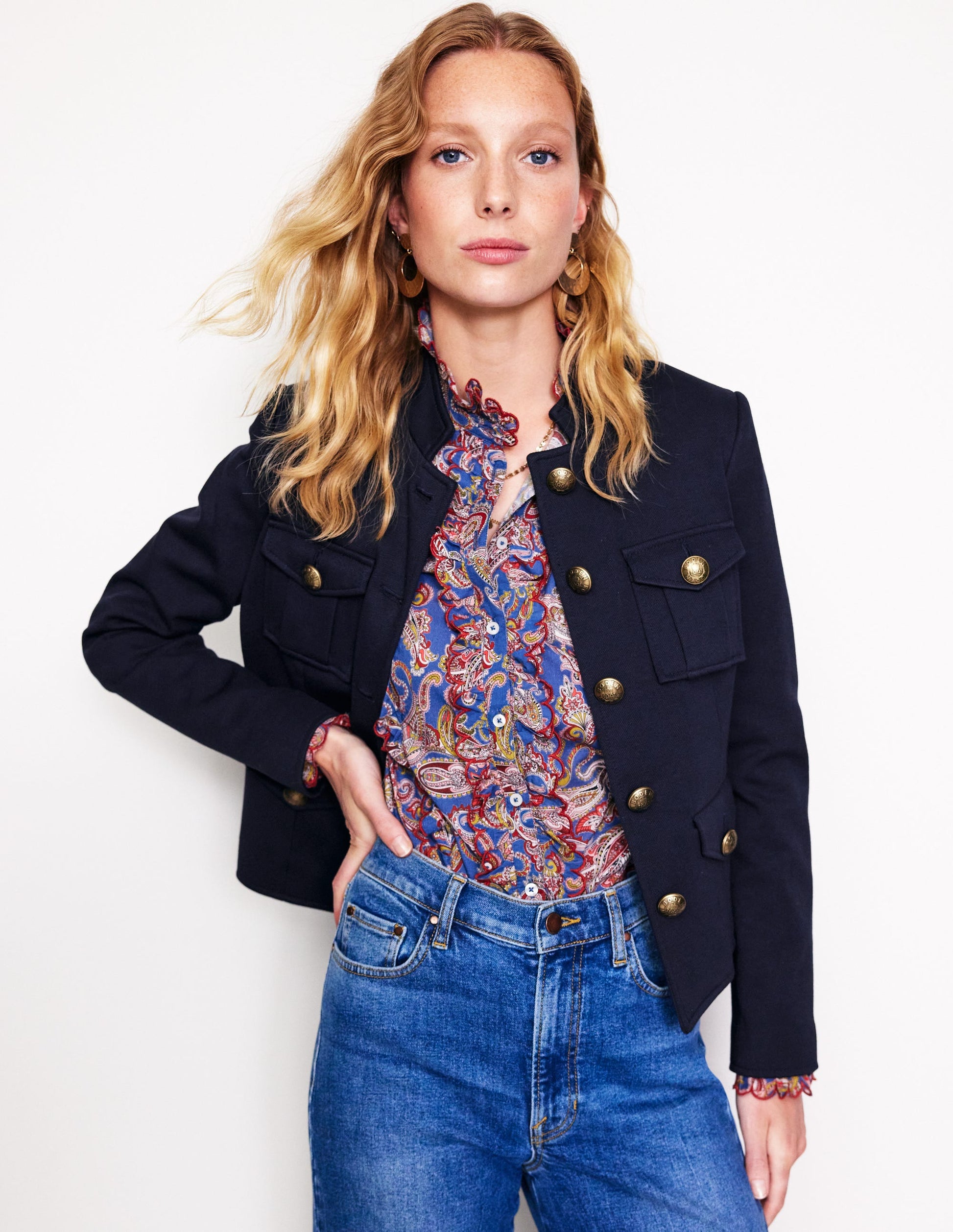 Military Ponte Jacket-Navy-1