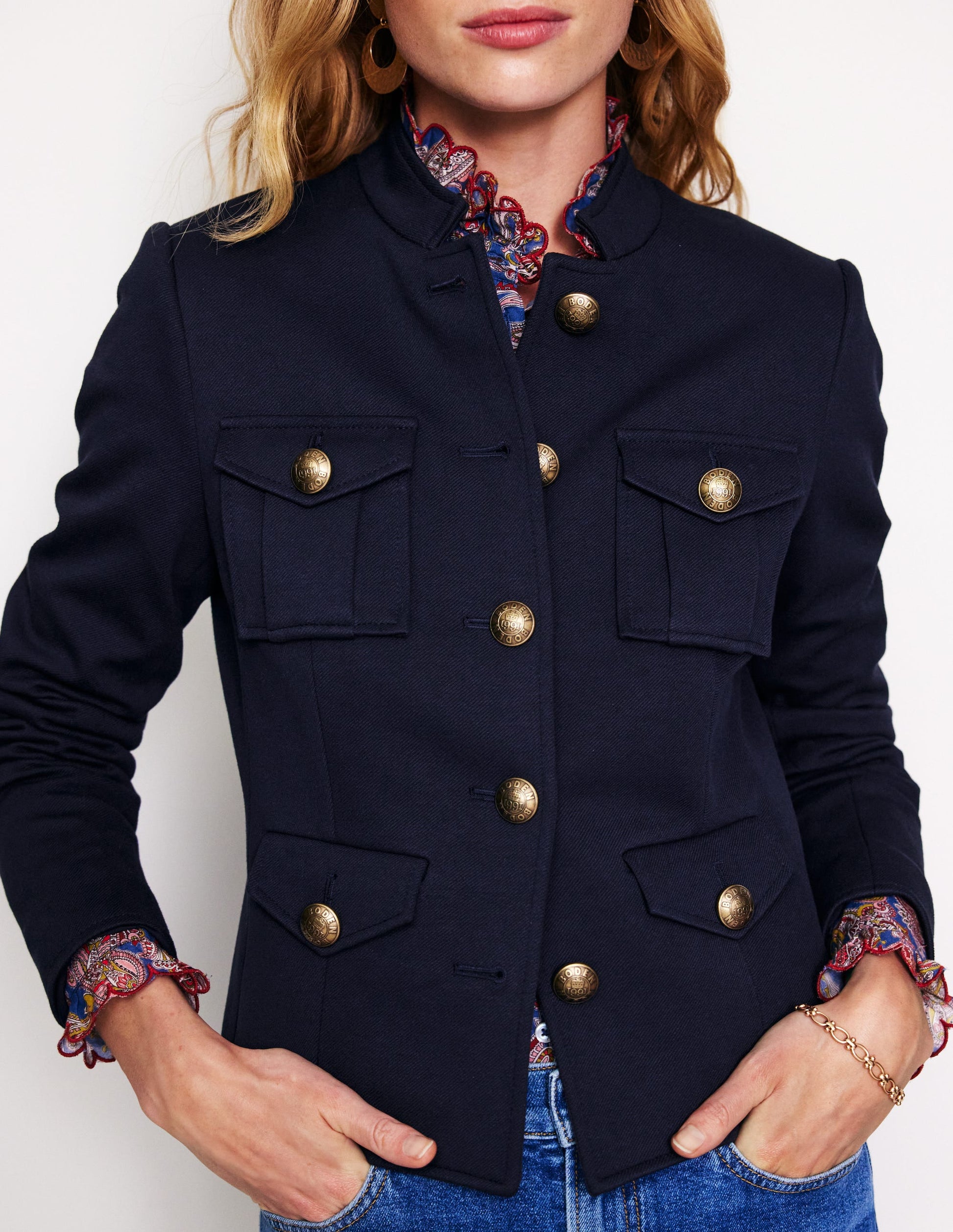 Military Ponte Jacket-Navy-2