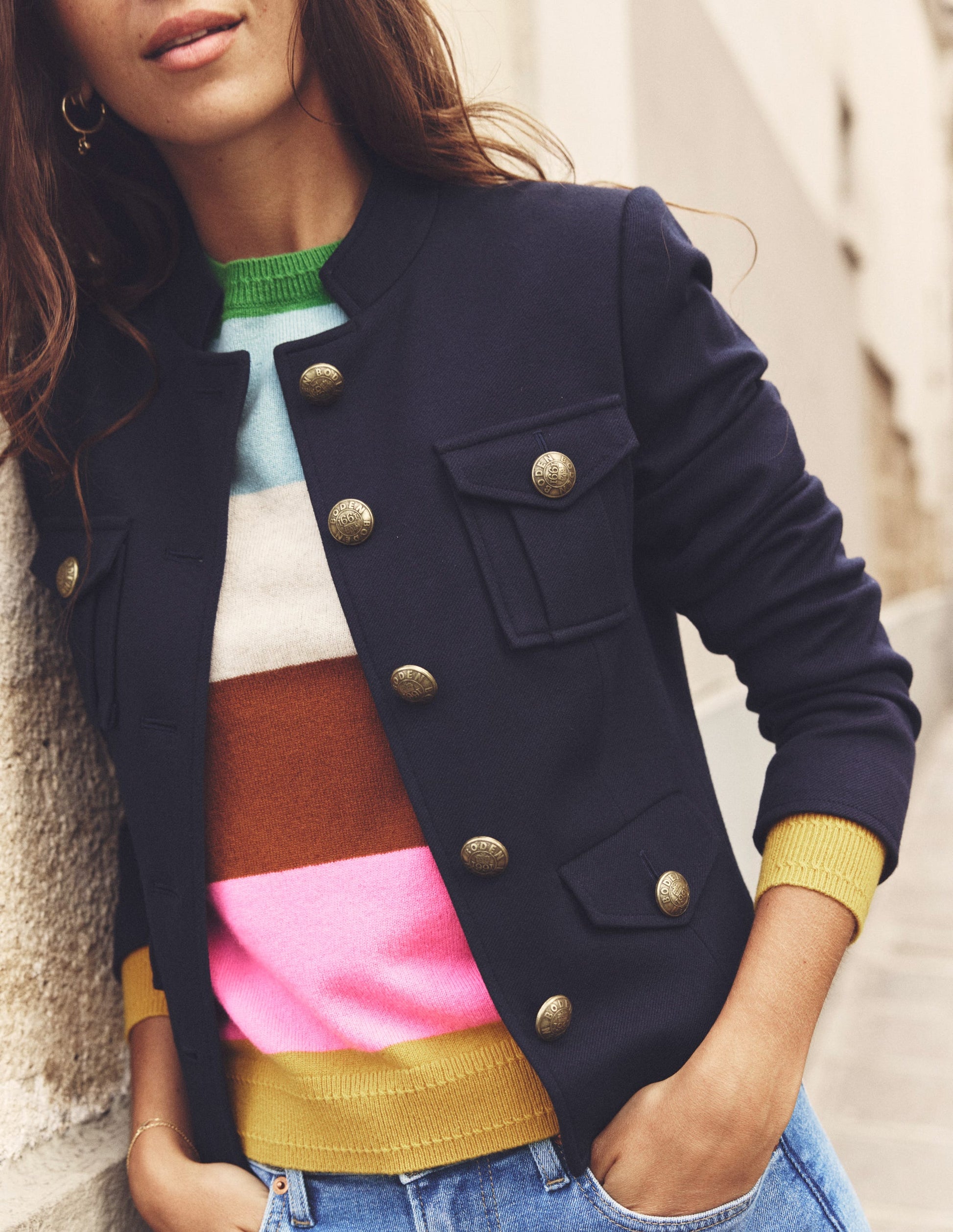 Military Ponte Jacket-Navy-5