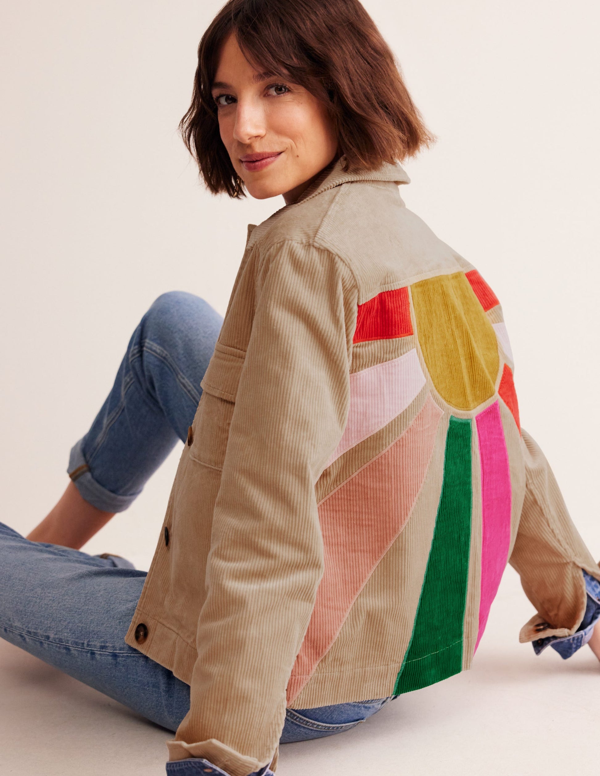 Cord Jacket-Appliqué Sun-1