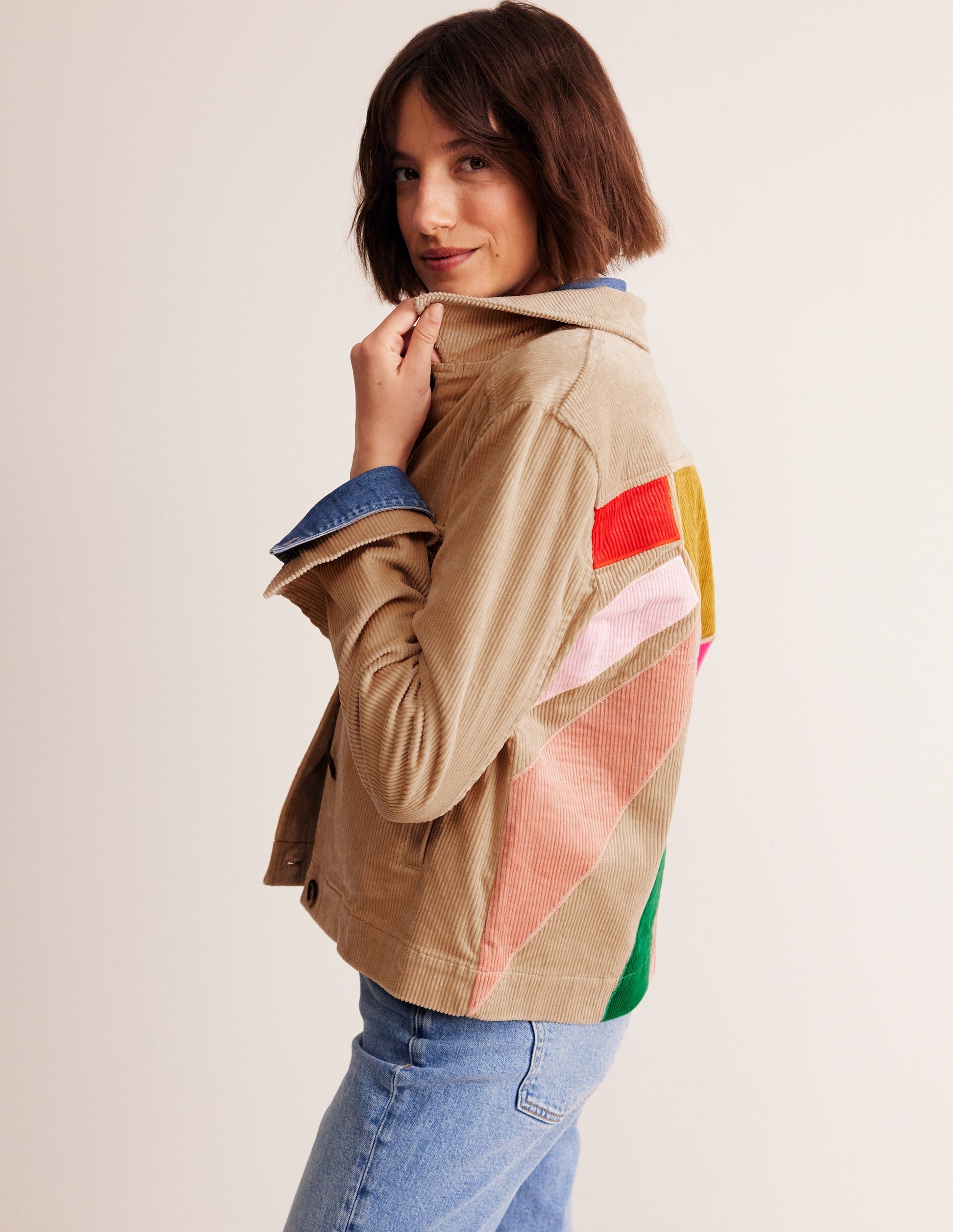 Cord Jacket-Appliqué Sun-2