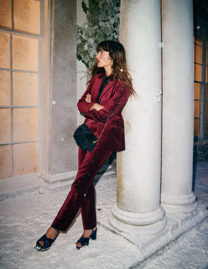 Marylebone Velvet Blazer -Cabernet